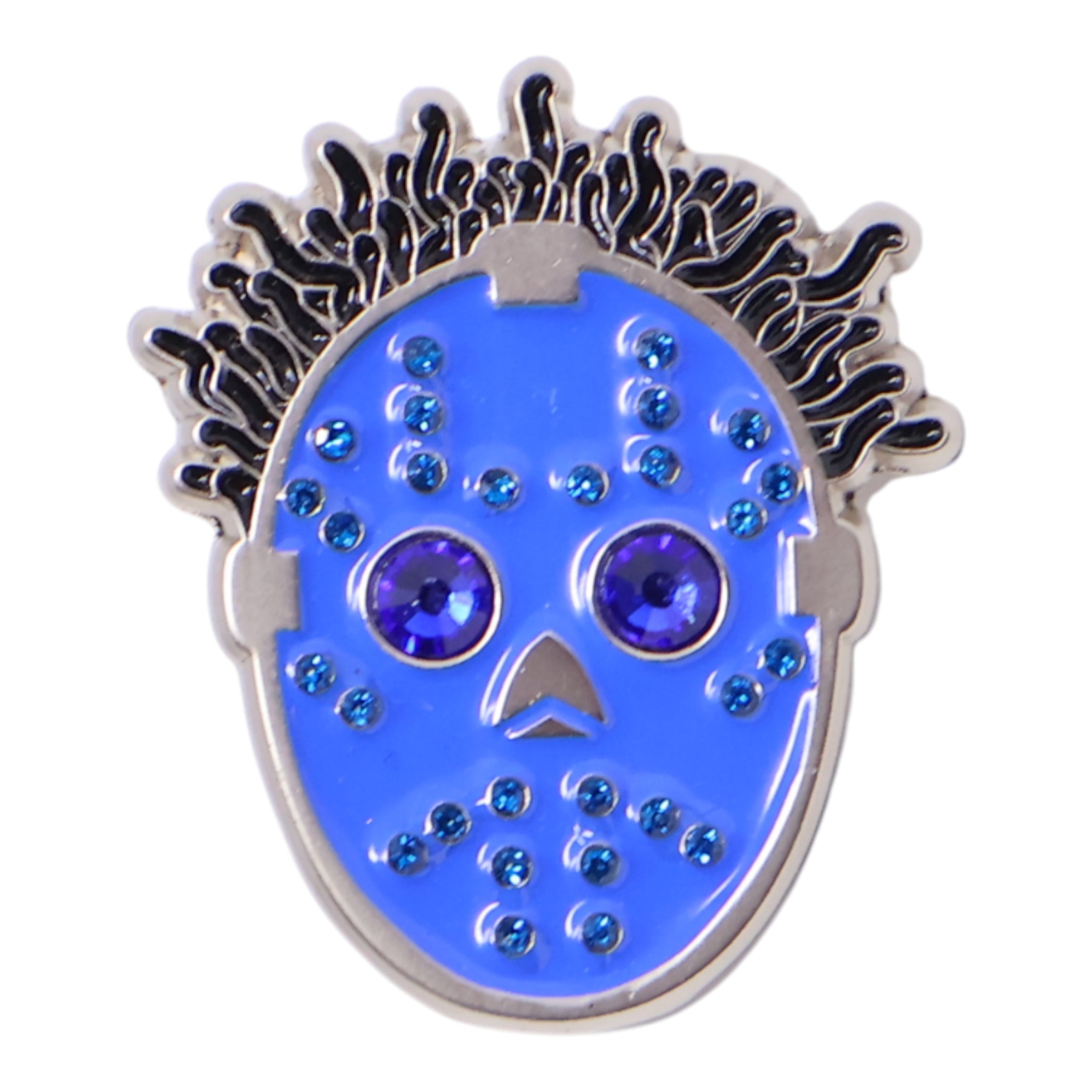 Blue Jason Voorhees Mask Graphic Pin