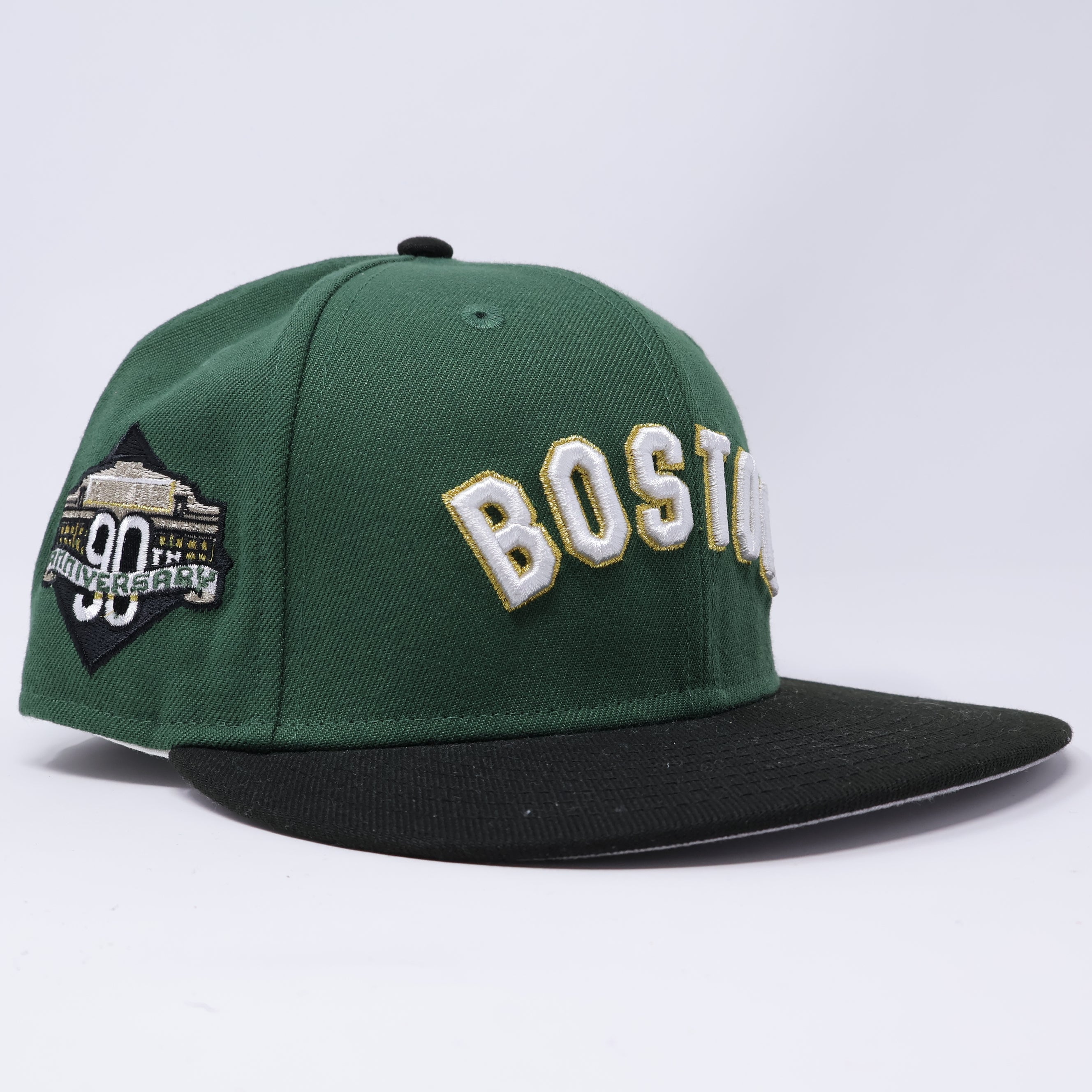 USED 1/8 Green Boston Red Sox 90th Anniversary 59fifty New Era Fitted Hat Cap