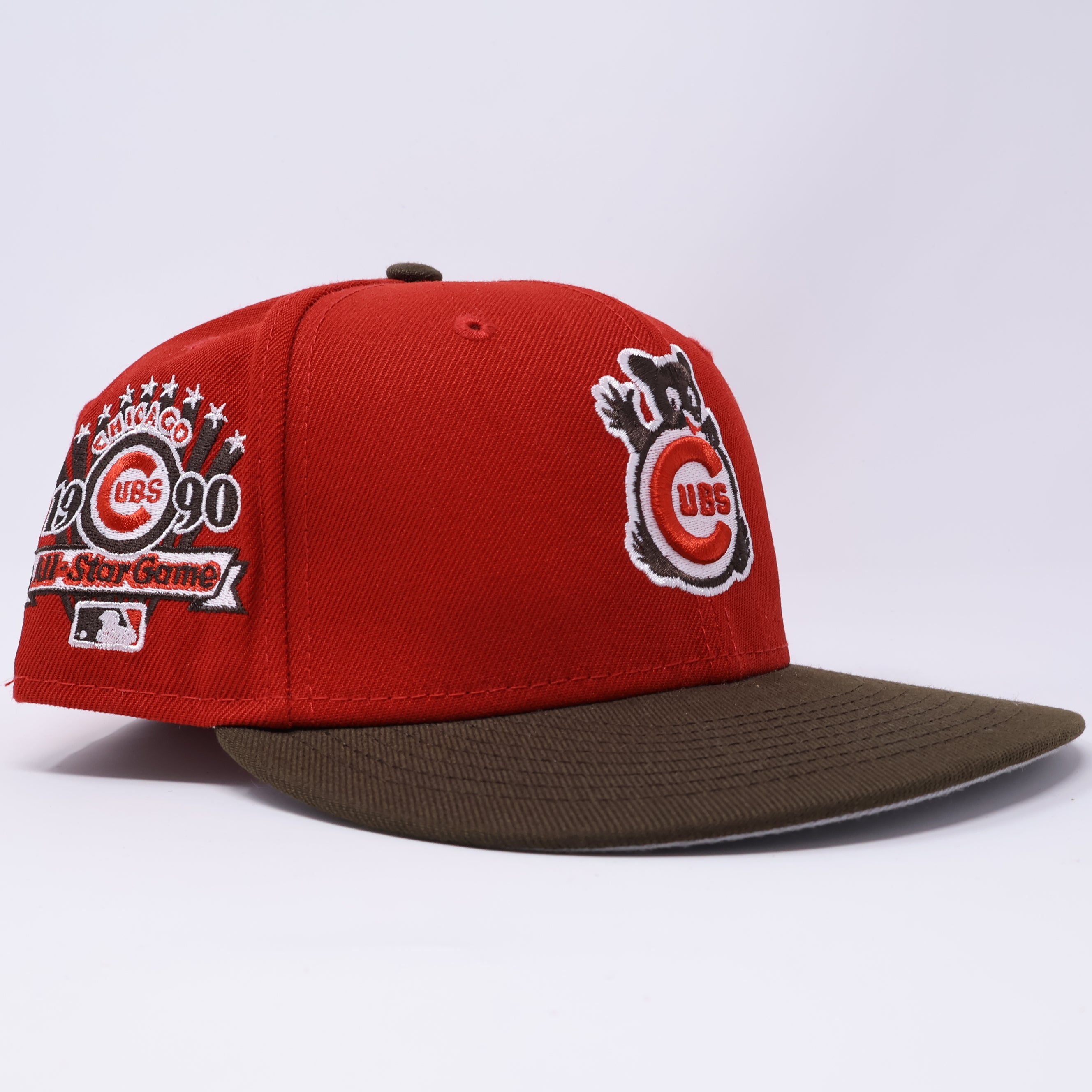 1/8 USED Red Chicago Cubs 1990 All Star Game Brown 59fifty New Era Fitted Hat Cap