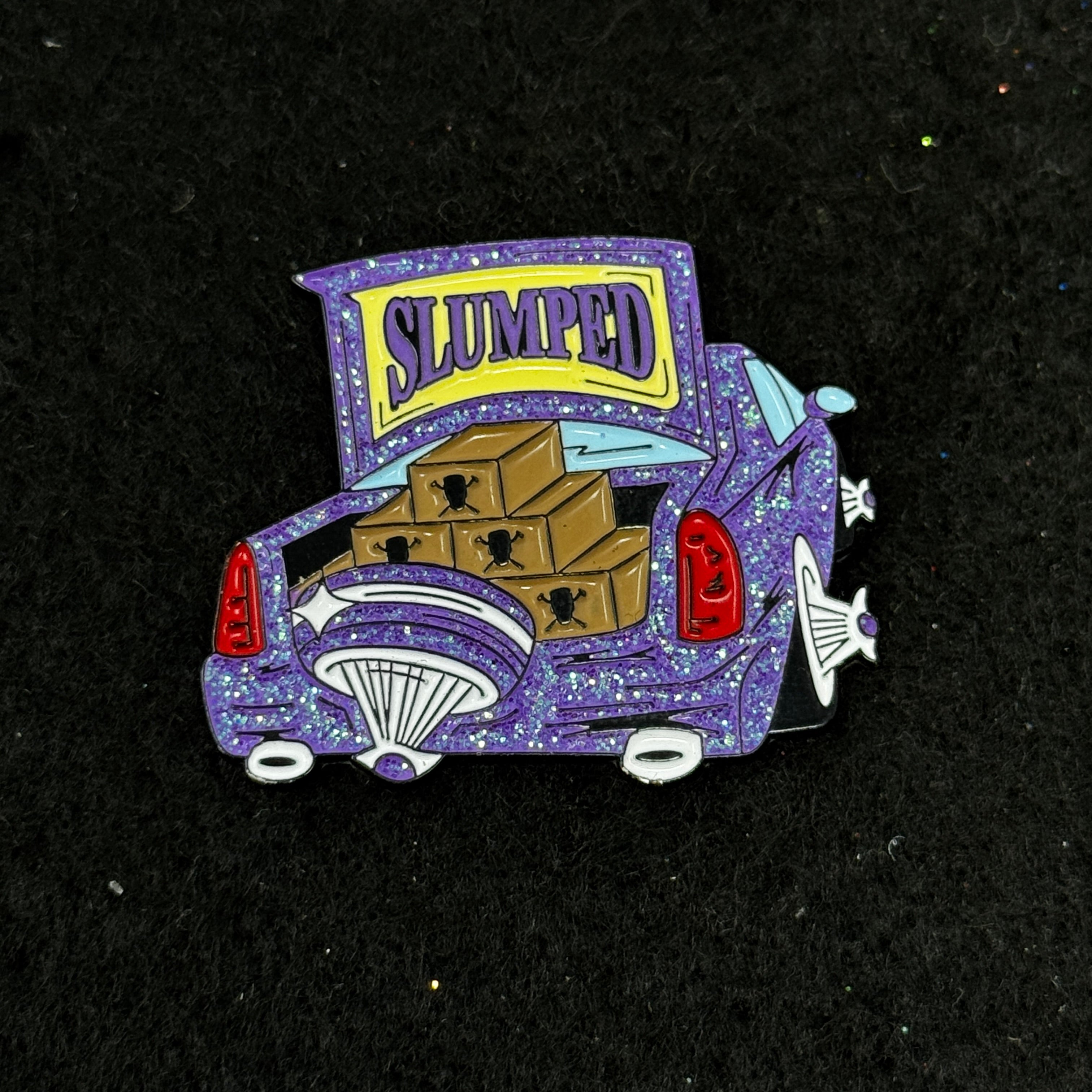 TXFitteds Slumped Purple Slab Car Graphic Pin