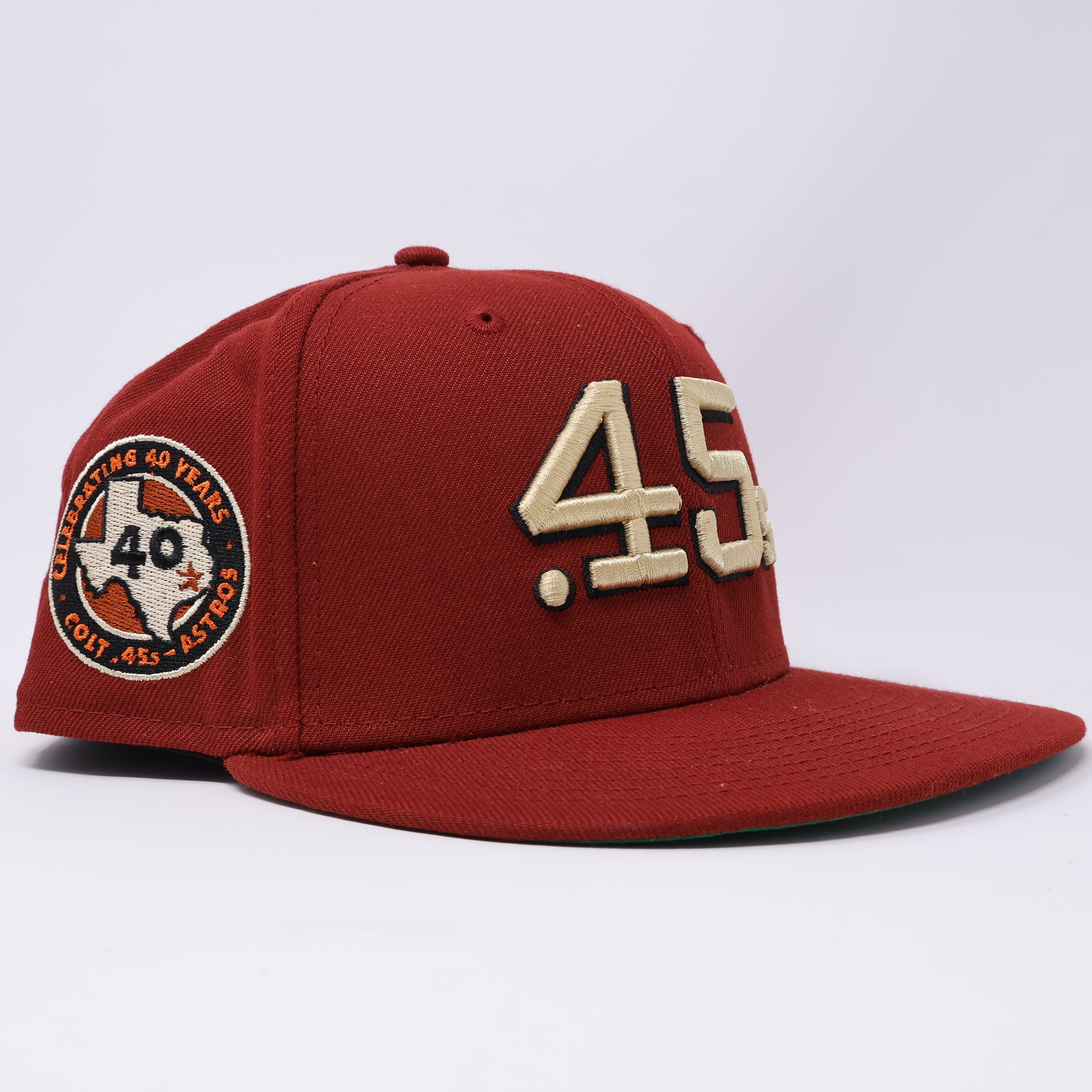 USED 3/8 Brick Red Houston Astros Celebrating 40 Years 59fifty New Era Fitted Hat Cap