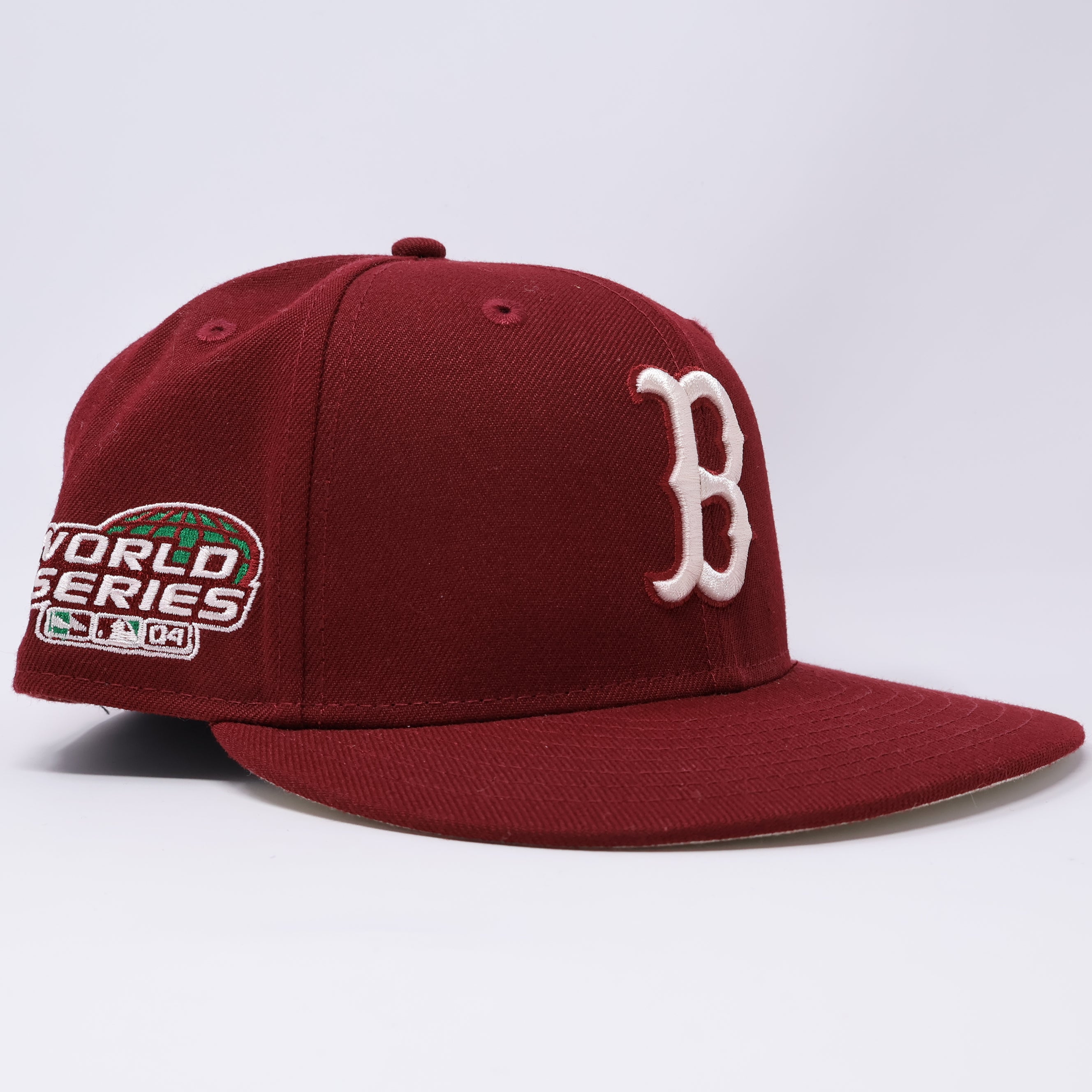 USED 5/8 Maroon Boston Red Sox 2004 World Series 59fifty New Era Fitted Hat Cap