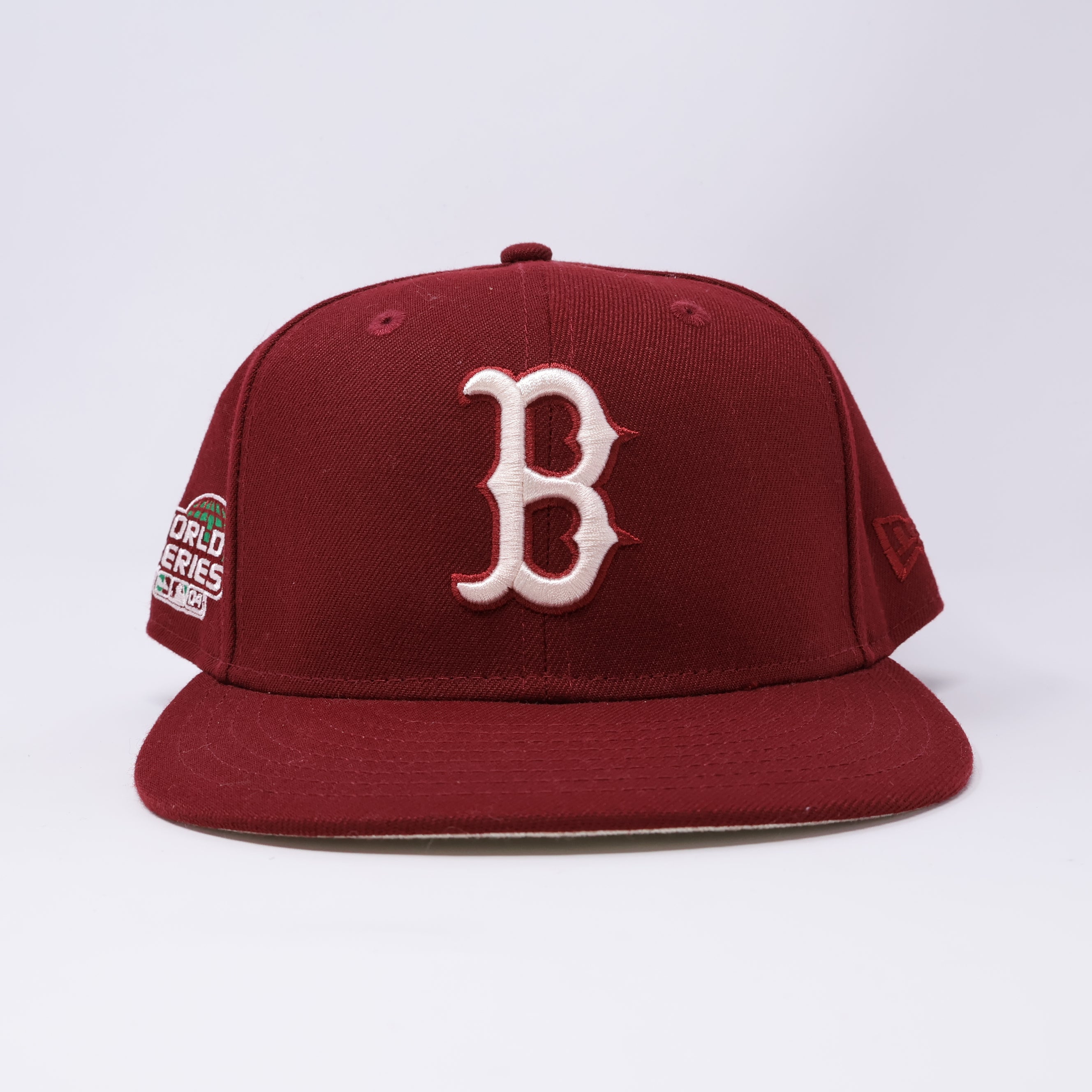 USED 5/8 Maroon Boston Red Sox 2004 World Series 59fifty New Era Fitted Hat Cap