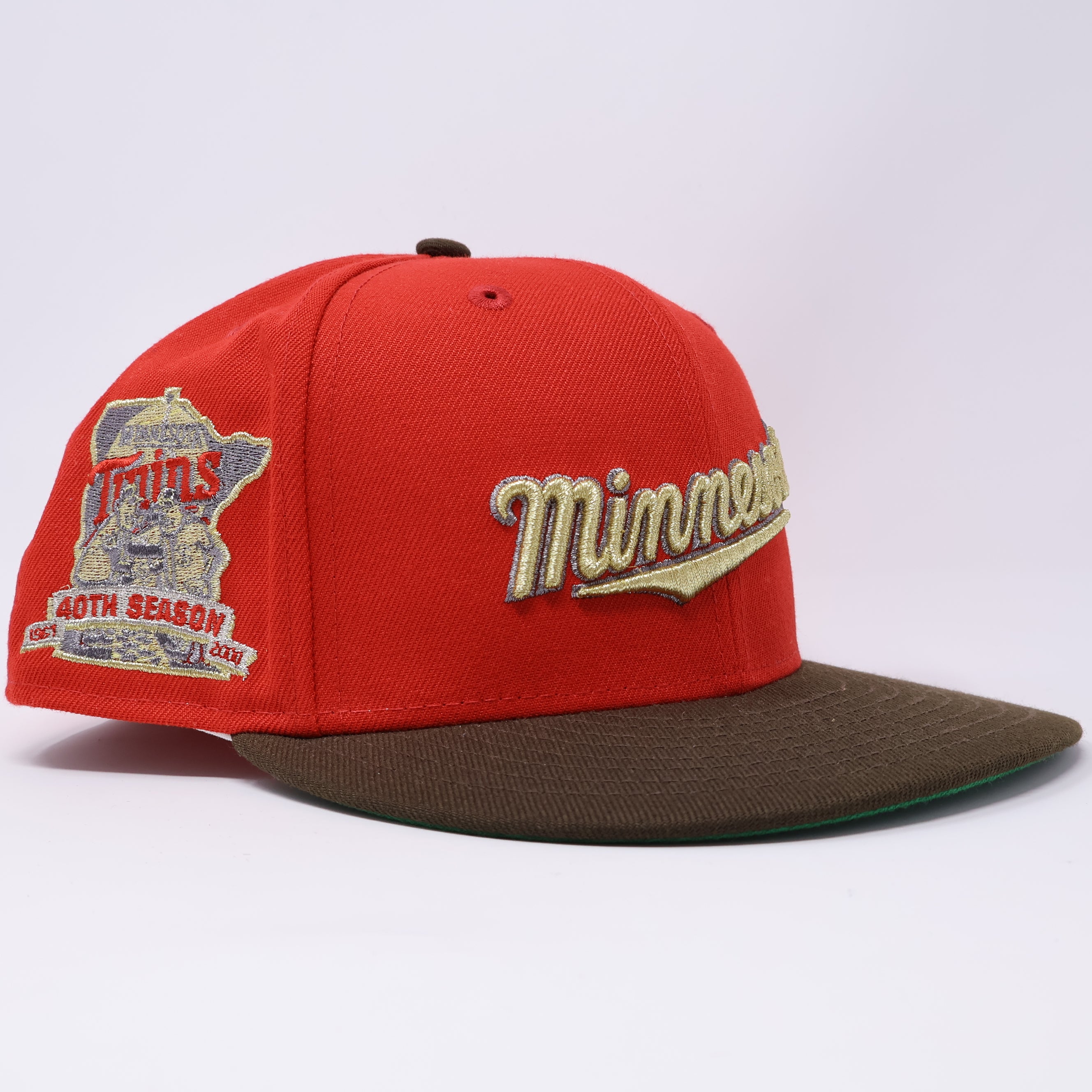 USED 5/8 Red Minnesota Twins 40th Season 59fifty New Era Fitted Hat Cap
