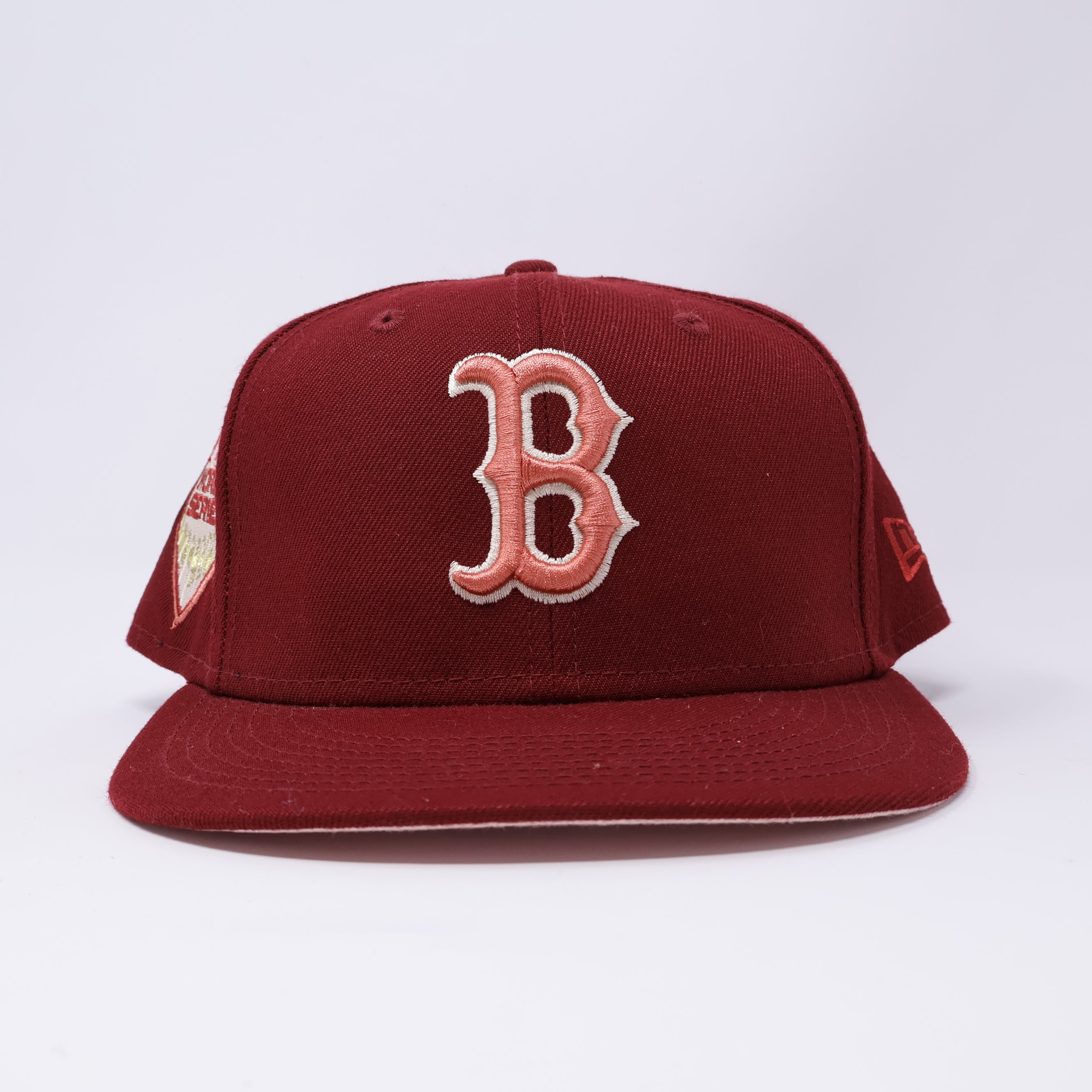 USED 3/4 Maroon Boston Red Sox 2018 World Series 59fifty New Era Fitted Hat Cap