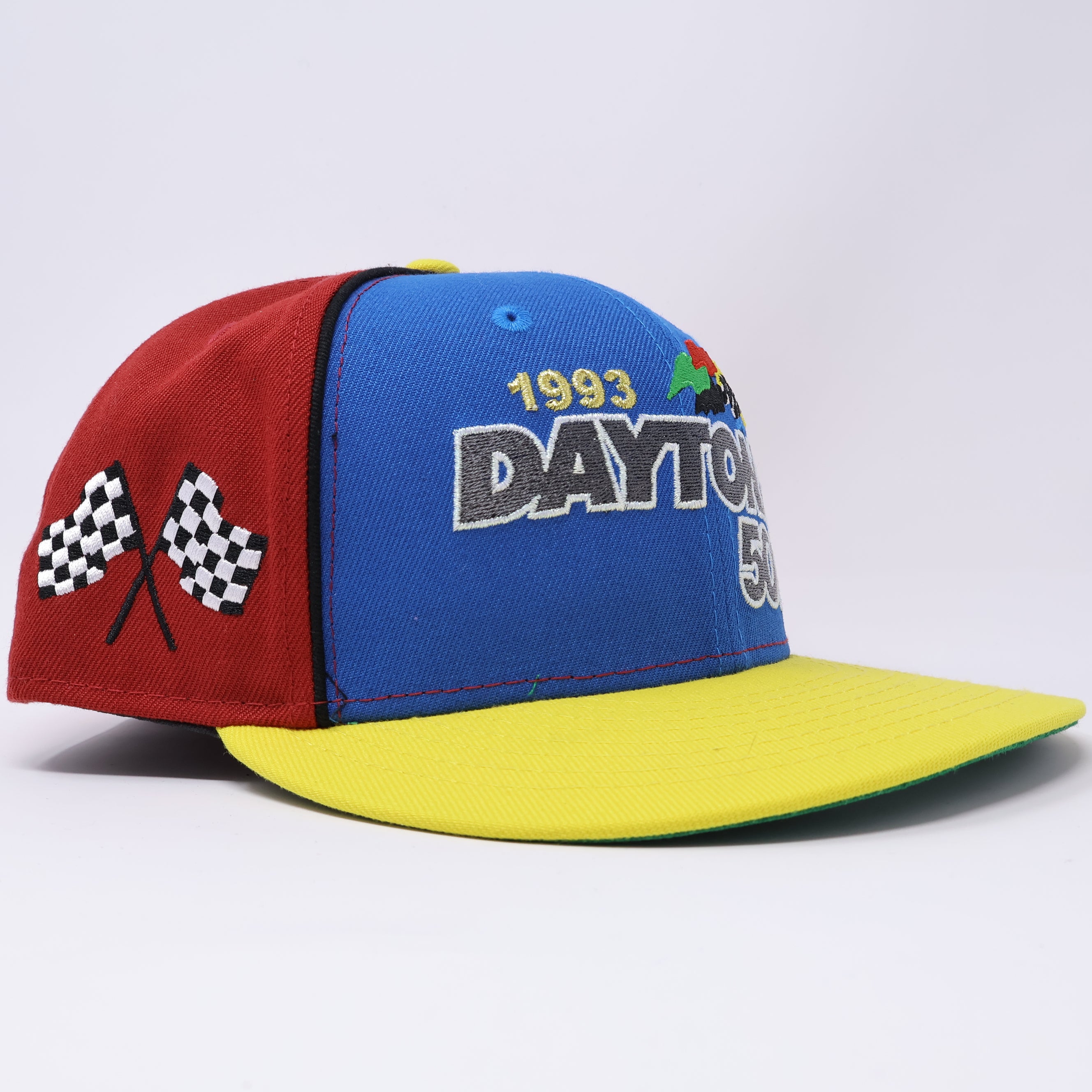 USED 1/8 Multicolor 1993 Daytona 500 NASCAR 59fifty New Era Fitted Hat Cap