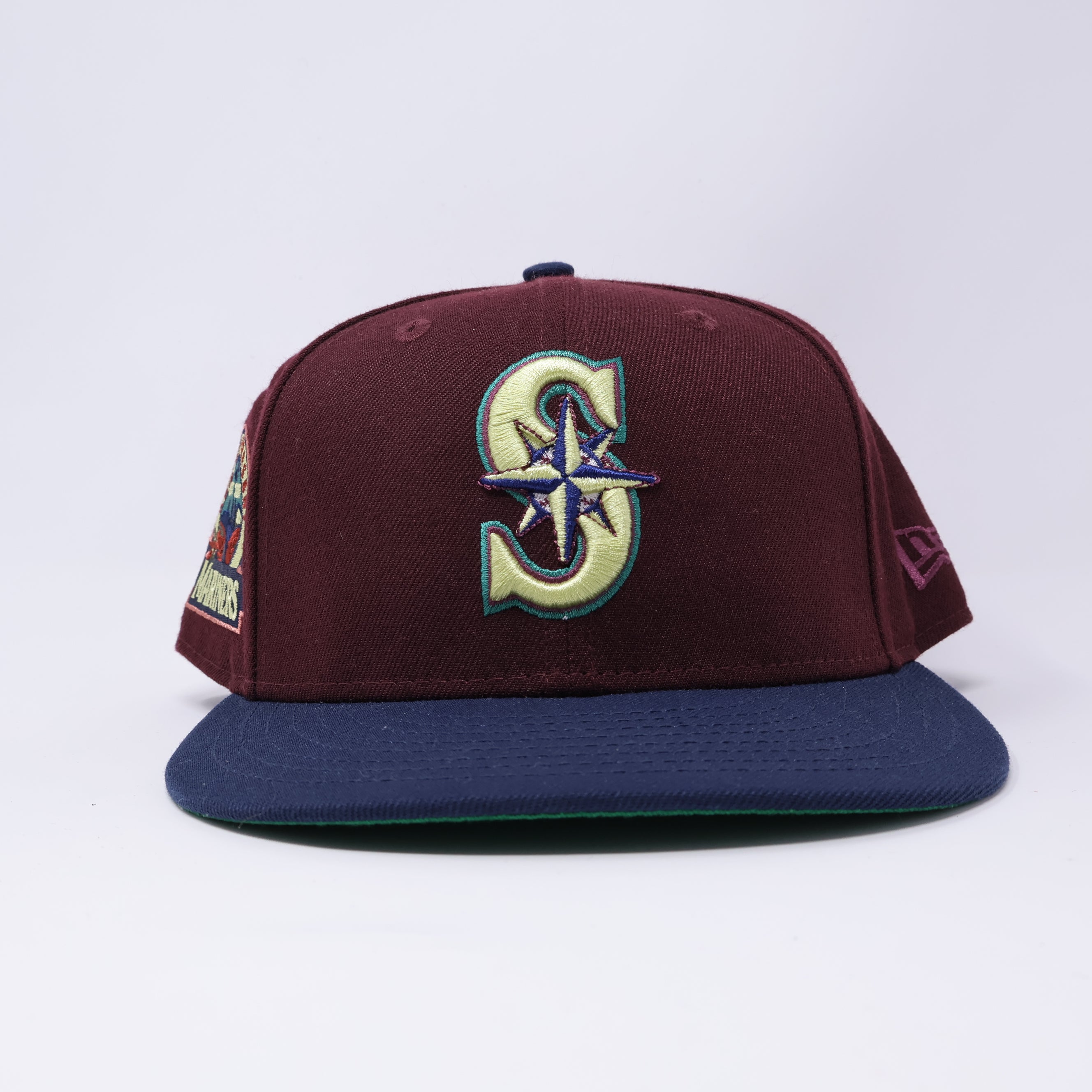 USED 3/4 Maroon Seattle Mariners 30th Anniversary 59fifty New Era Fitted Hat Cap