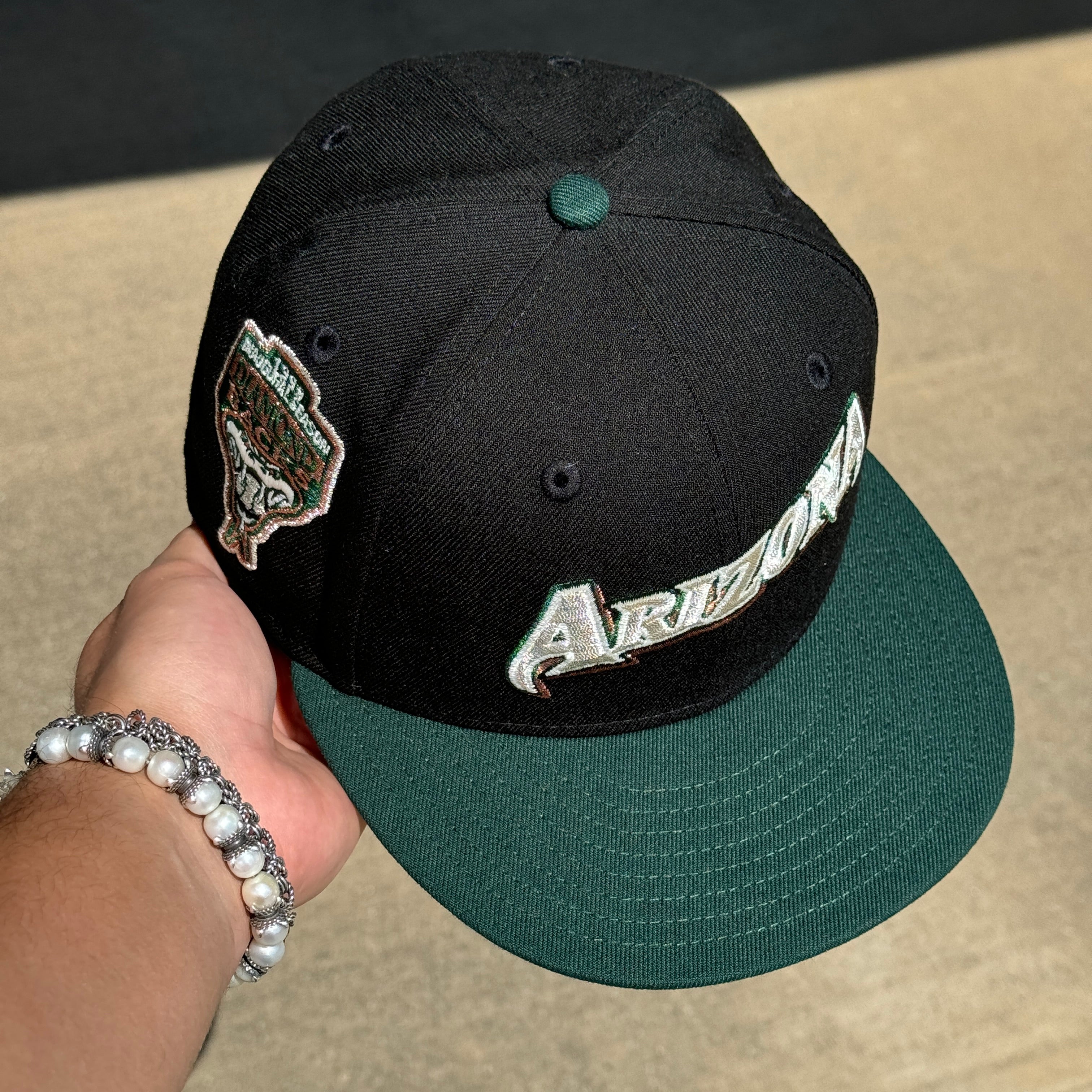 USED 1/4 Black Arizona Diamondbacks 1998 Inaugural Season 59fifty New Era Fitted Hat Cap