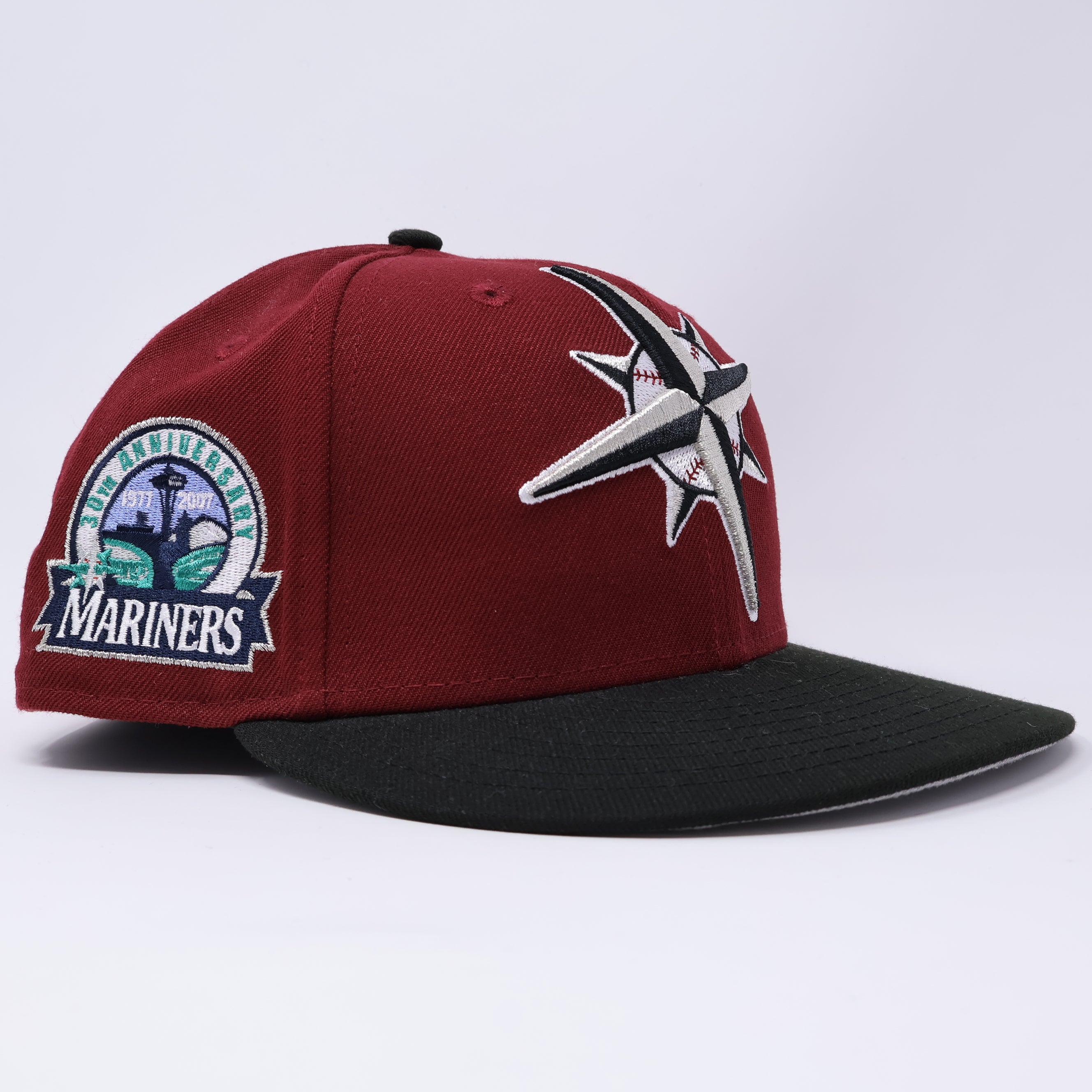 7 5/8 USED Red Seattle Mariners 30th Anniversary 59fifty New Era Fitted Cap