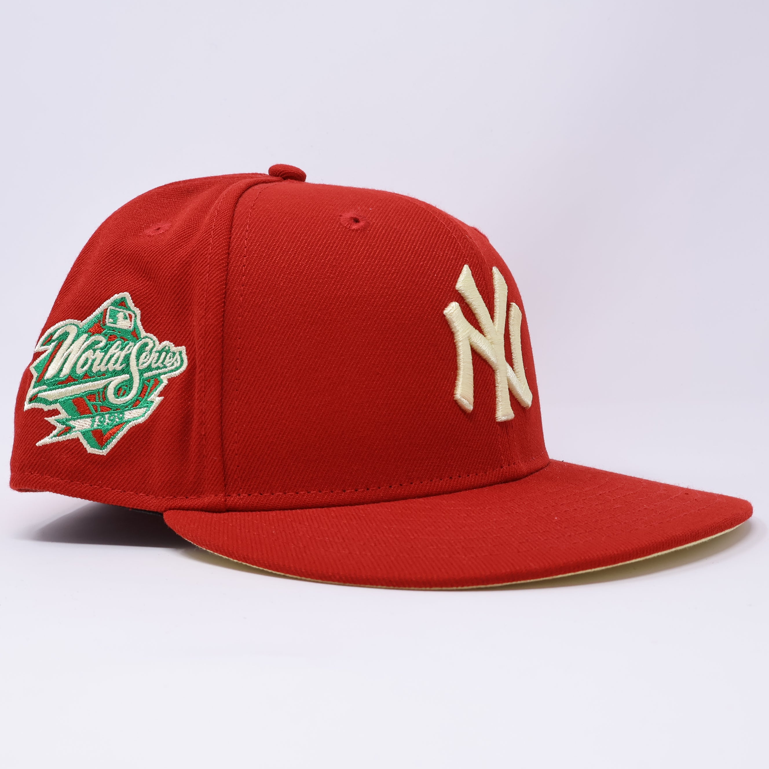 USED 5/8 Red New york Yankees 1999 World Series 59fifty New Era Fitted Hat Cap