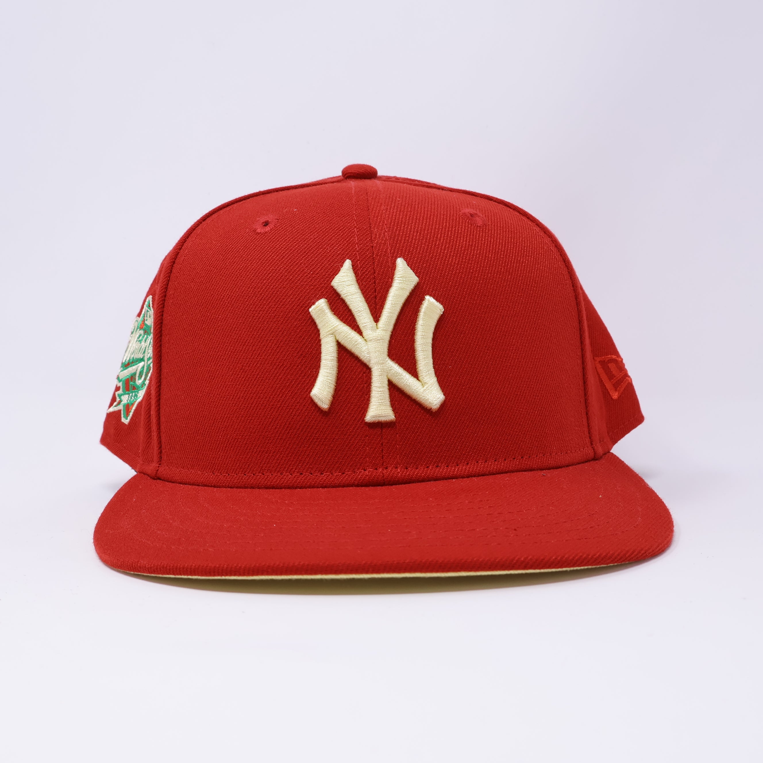 USED 5/8 Red New york Yankees 1999 World Series 59fifty New Era Fitted Hat Cap