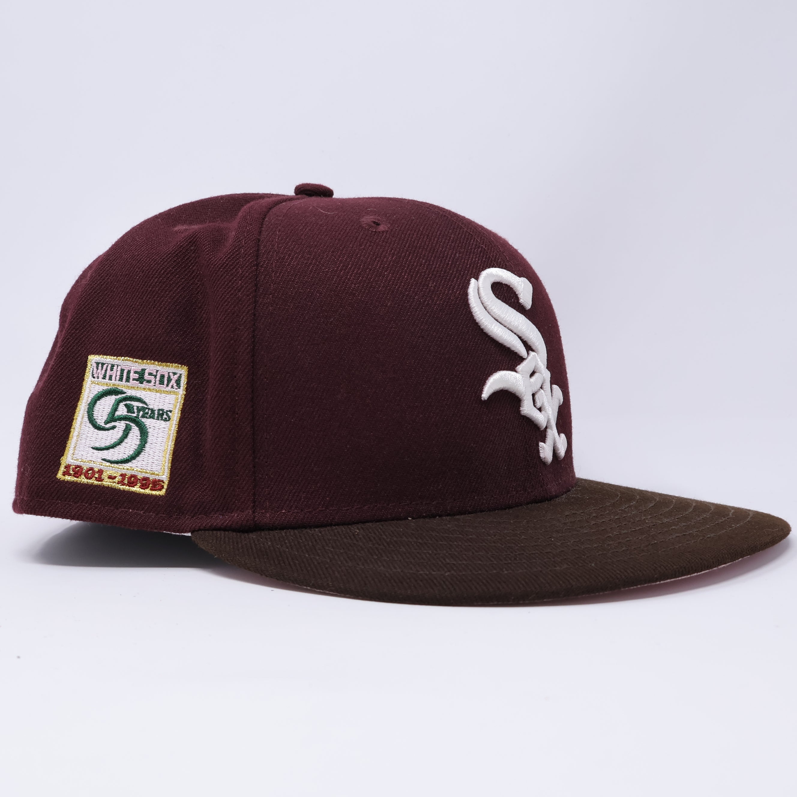 USED 3/4 Maroon Chicago White Sox 95 Years 59fifty New Era Fitted Hat Cap