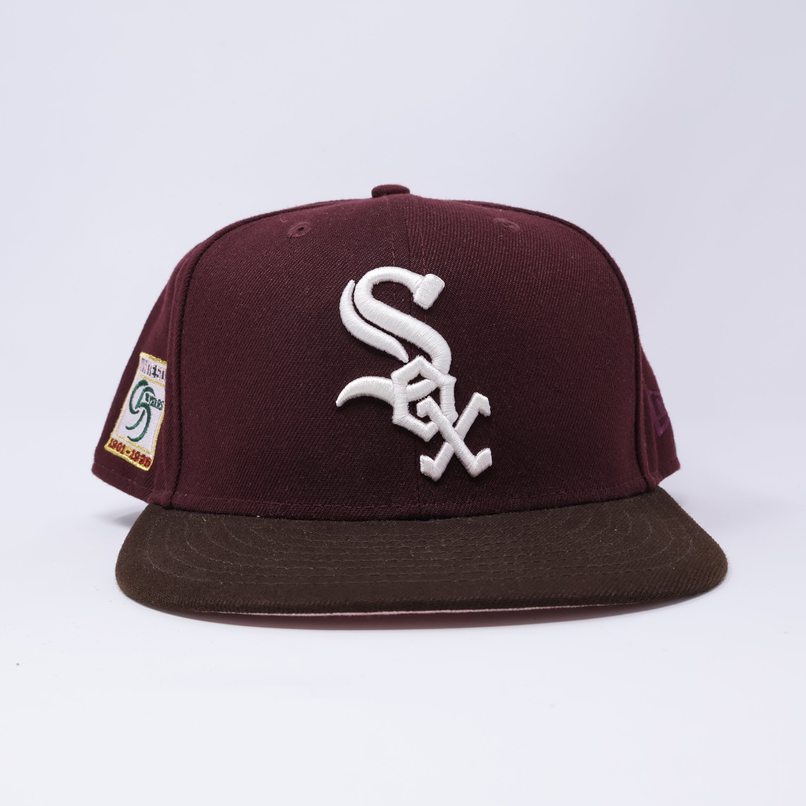 USED 3/4 Maroon Chicago White Sox 95 Years 59fifty New Era Fitted Hat Cap