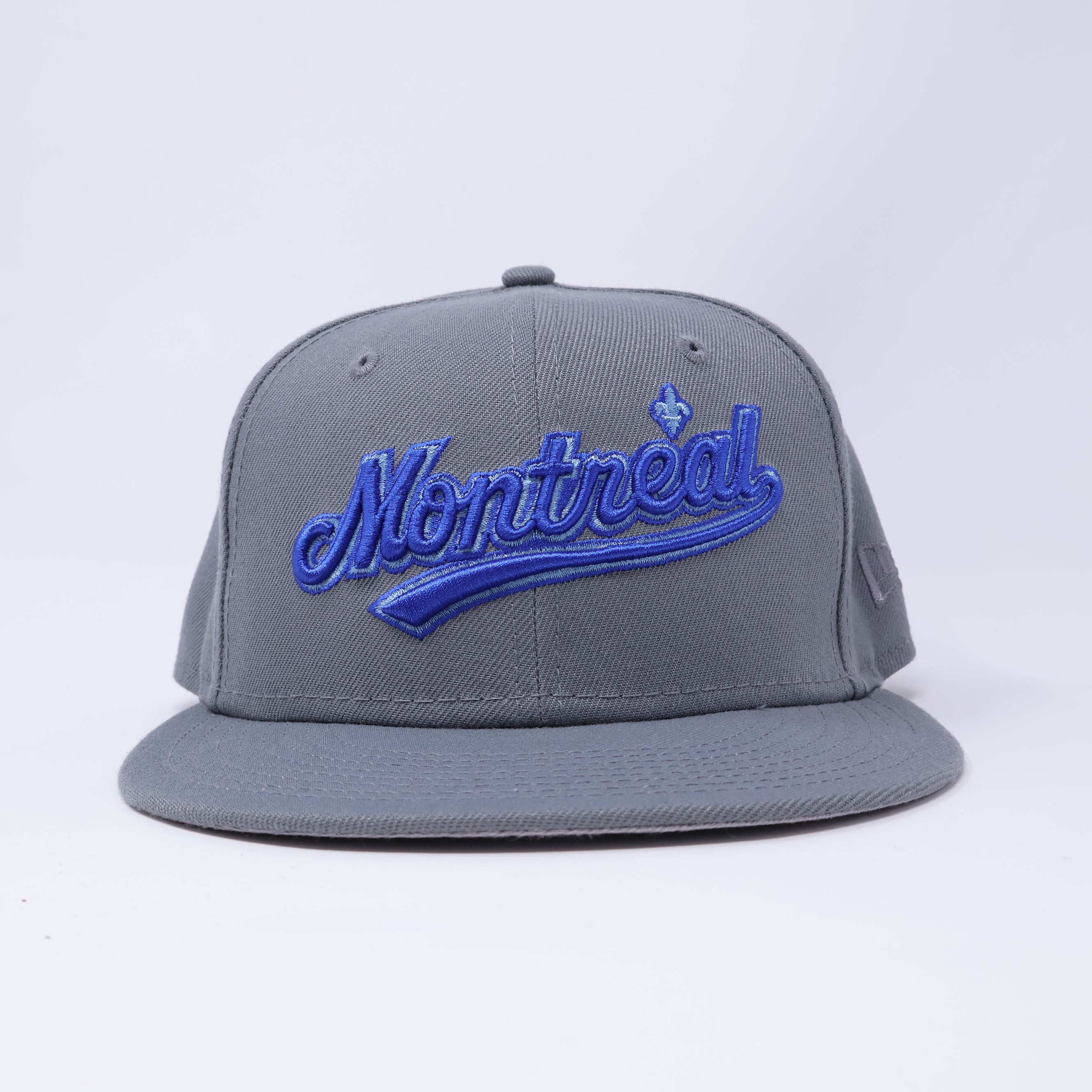 USED 1/8 Gray Montreal Expos Simple Clean Dope 59fifty New Era Fitted Hat Cap