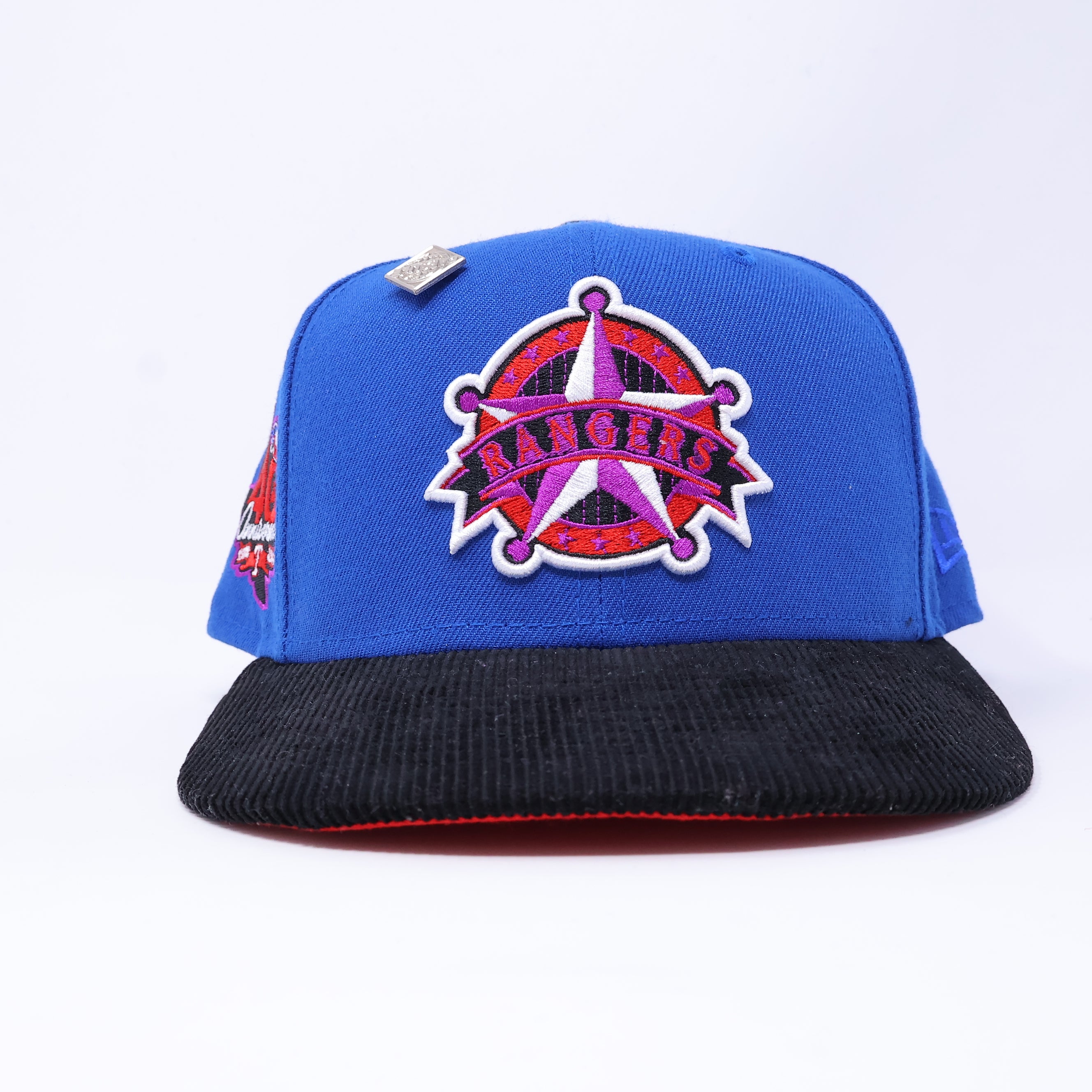 USED 1/4 Blue Dallas Texas Rangers 40th Anniversary 59fifty New Era Fitted Hat Cap