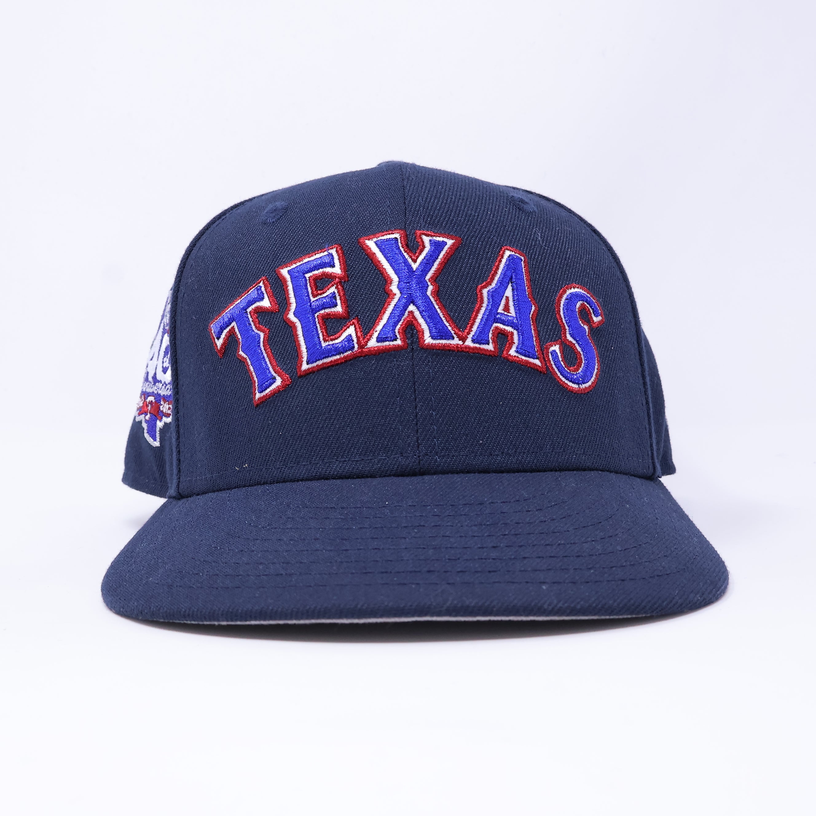 USED 1/4 Navy Dallas Texas Rangers 40th Anniversary 59fifty New Era Fitted Hat Cap
