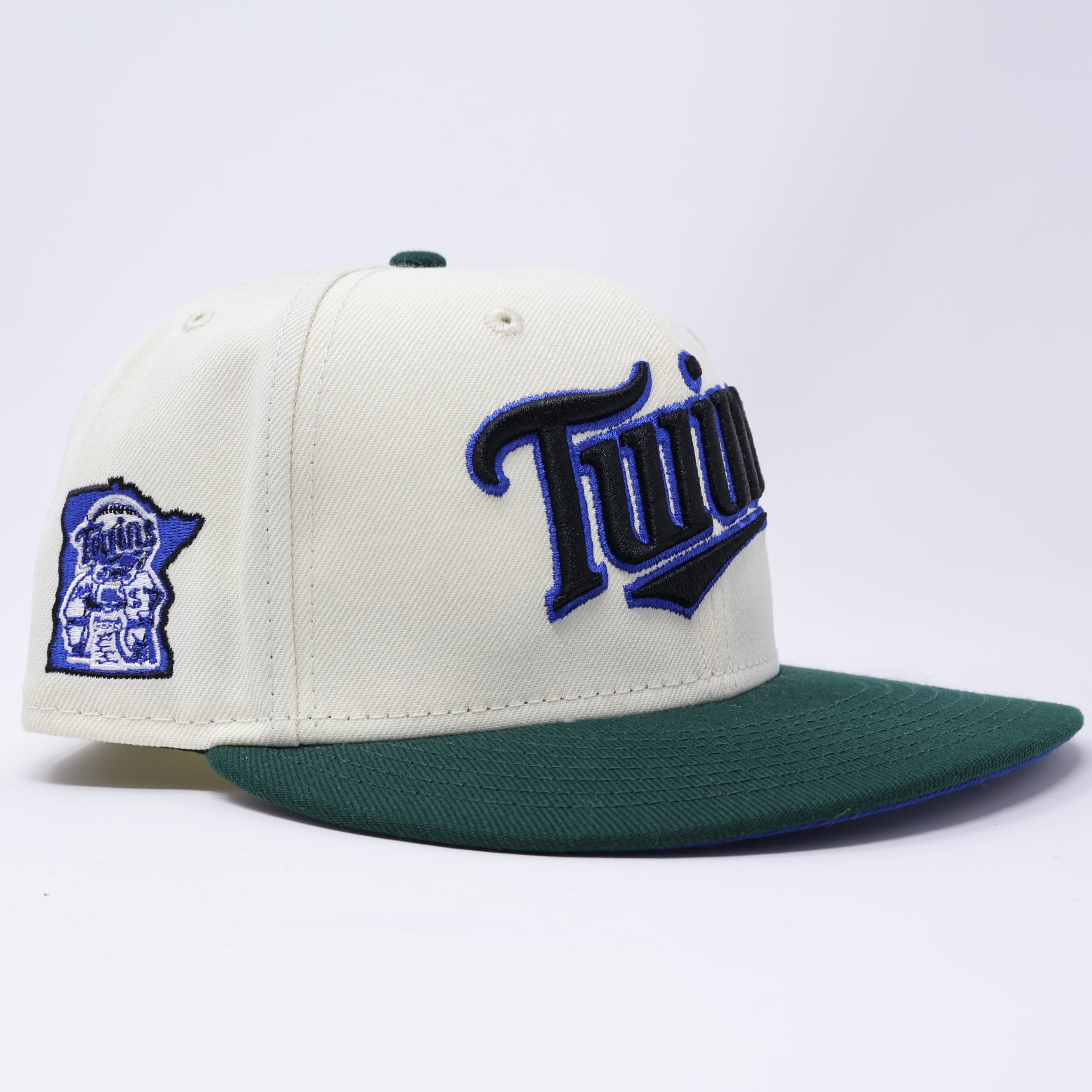 USED 1/8 Chrome Minnesota Twins Shaking Hands 59fifty New Era Fitted Hat Cap