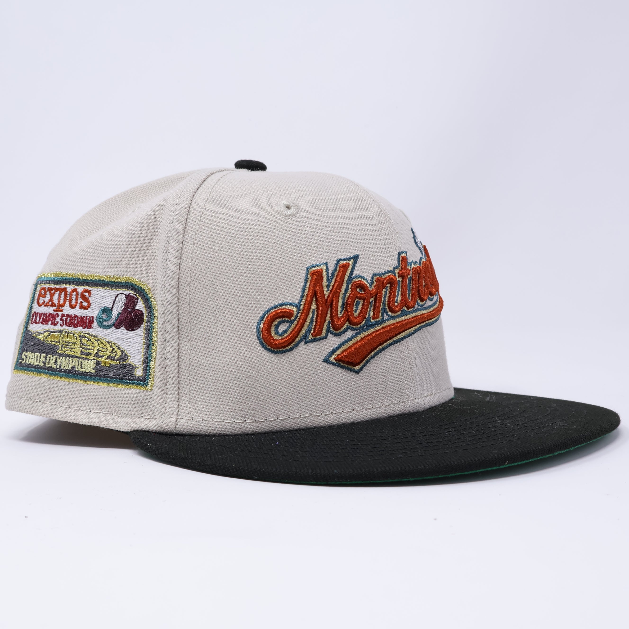 USED 1/8 Stone Montreal Expos Olympic Stadium 59fifty New Era Fitted Hat Cap
