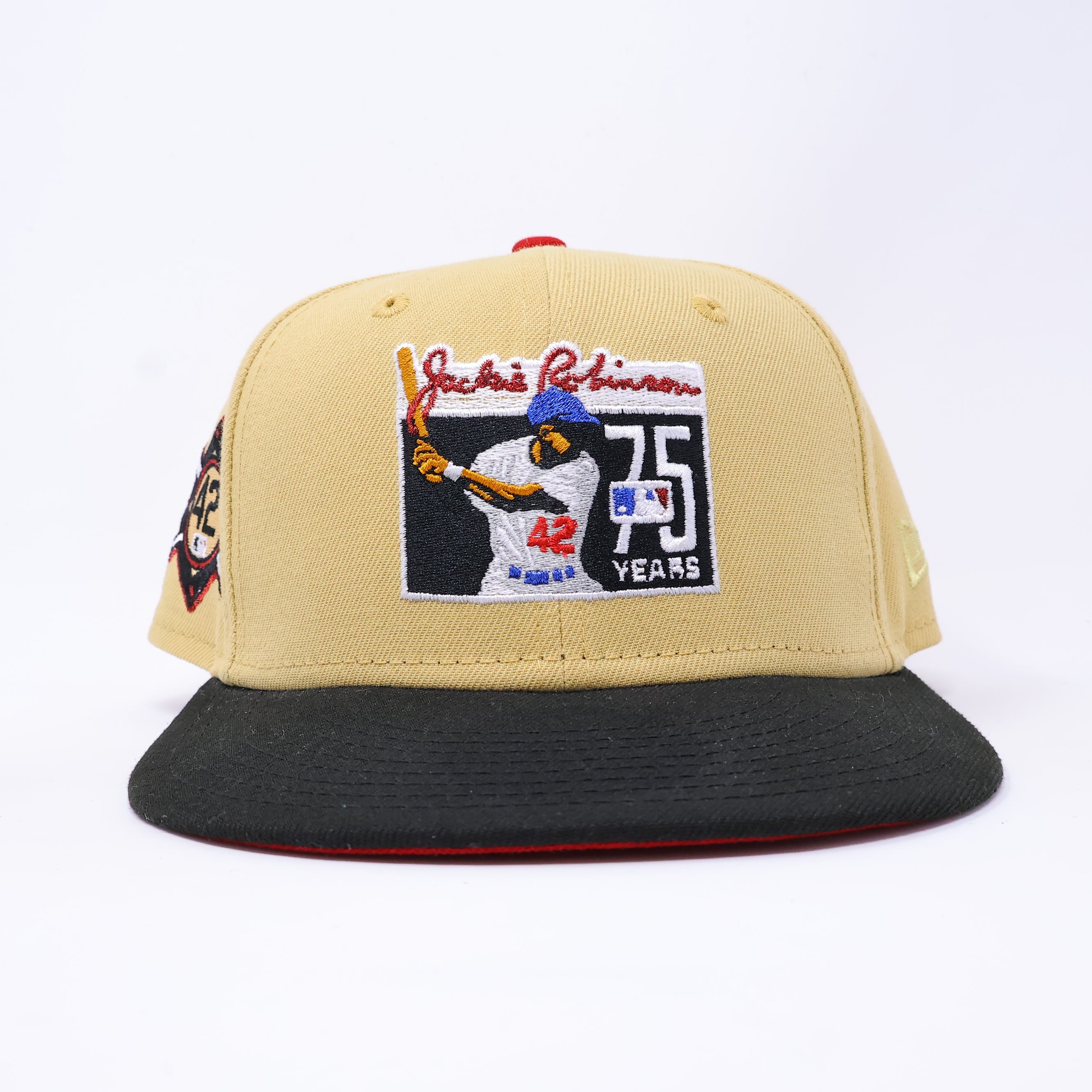 USED 1/4 Khaki Brooklyn Dodgers Jackie Robinson 59fifty New Era Fitted Hat Cap