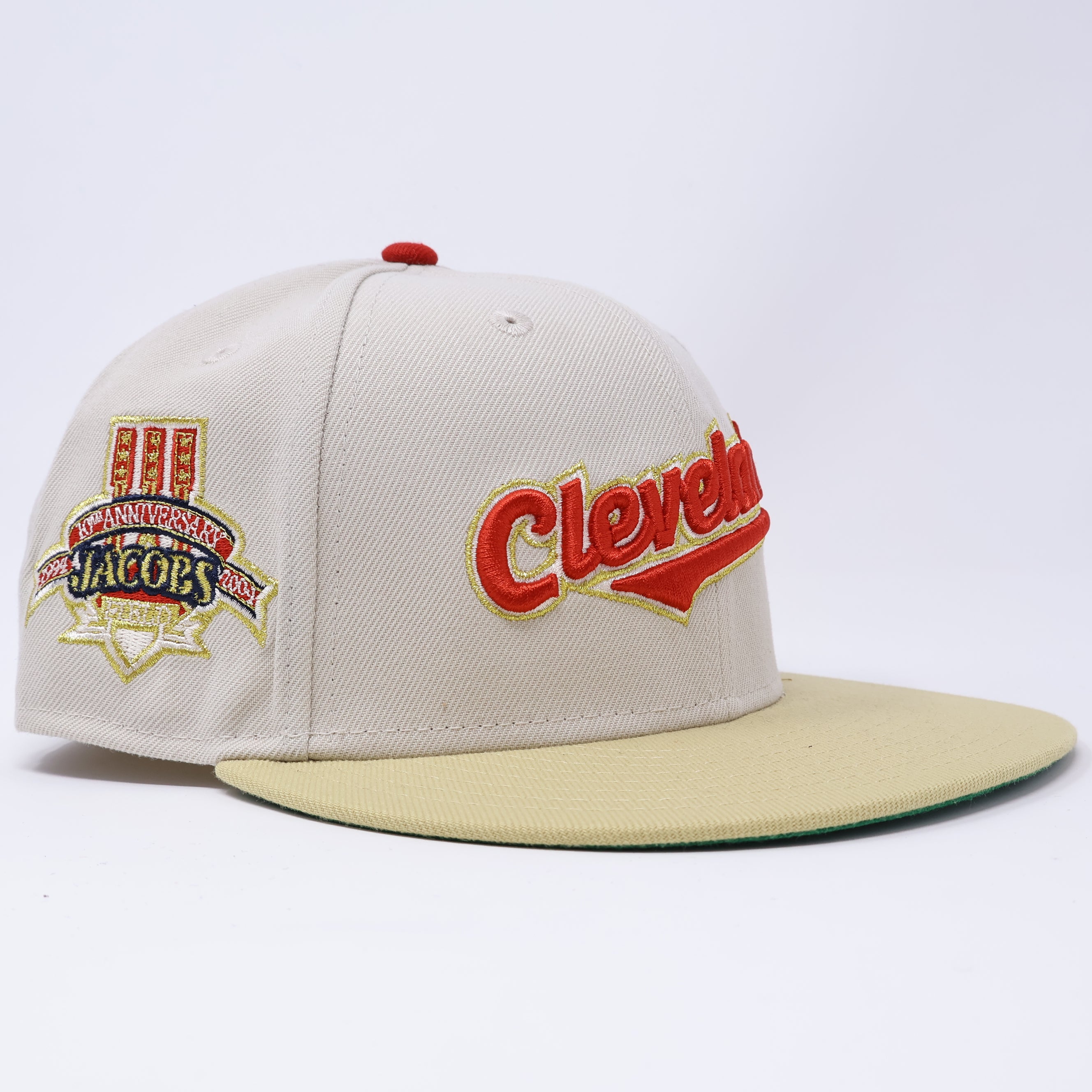 USED 1/8 Stone Cleveland Indians Jacobs Field 59fifty New Era Fitted Hat Cap
