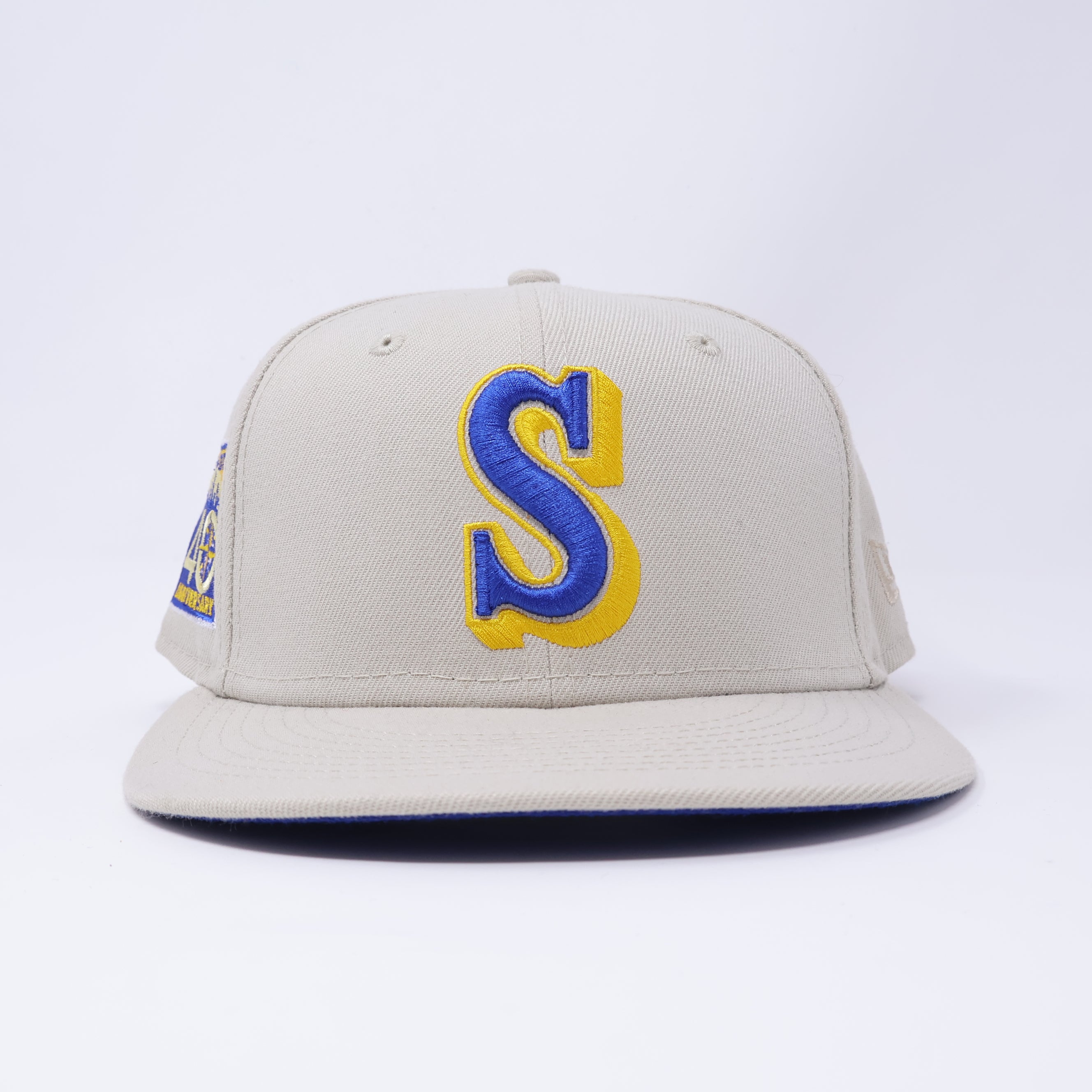 USED 1/8 Light Gray Seattle Mariners 40th Anniversary 59fifty New Era Fitted Hat Cap