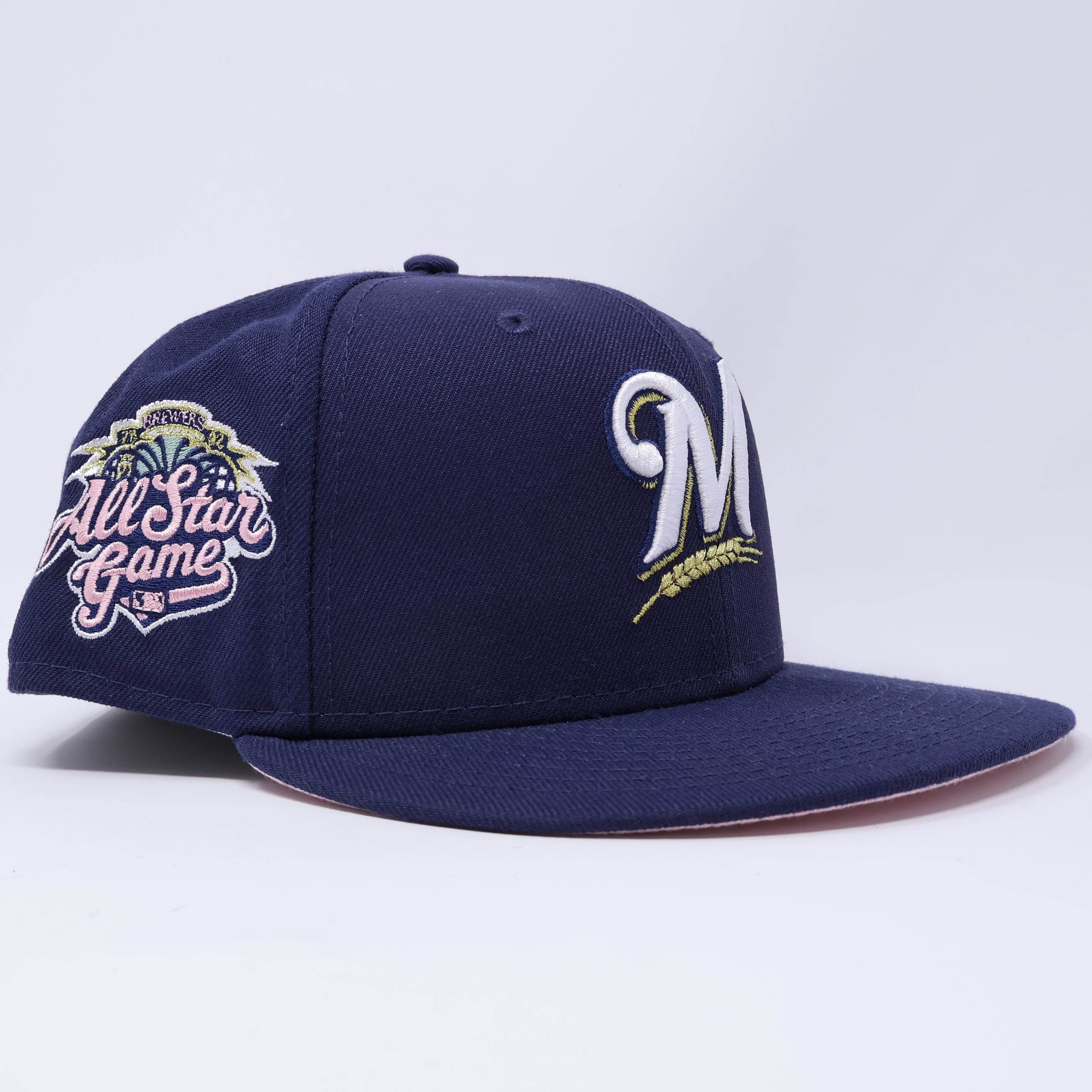 USED 5/8 Purple Milwaukee Brewers 2002 All Star Game 59fifty New Era Fitted Hat Cap