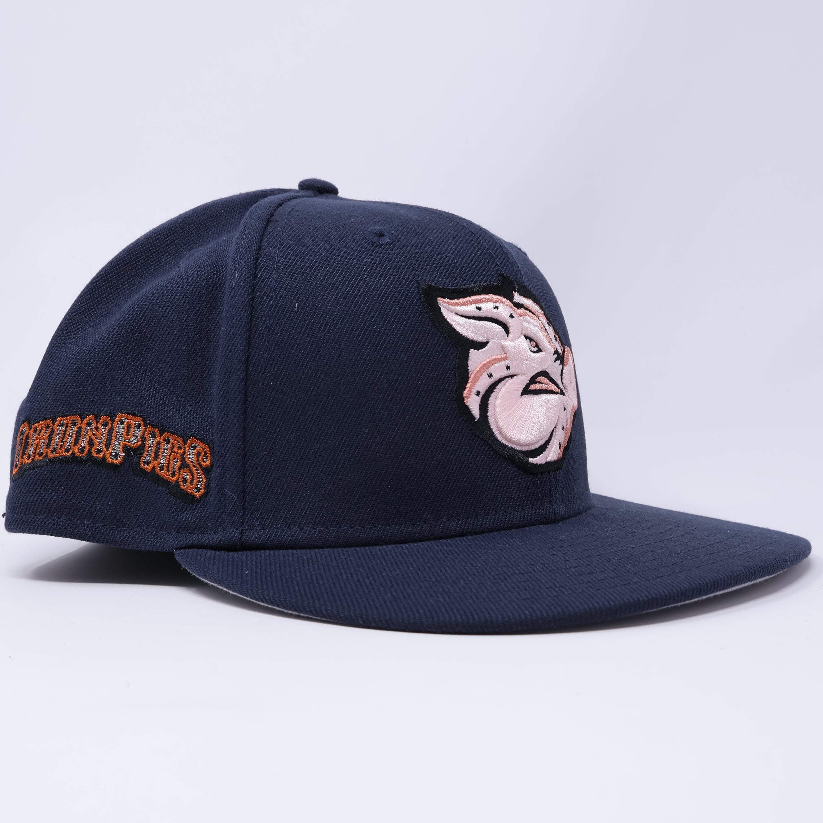 USED 3/4 Navy Lehigh Valley IronPigs Minor League 59fifty New Era Fitted Hat Cap