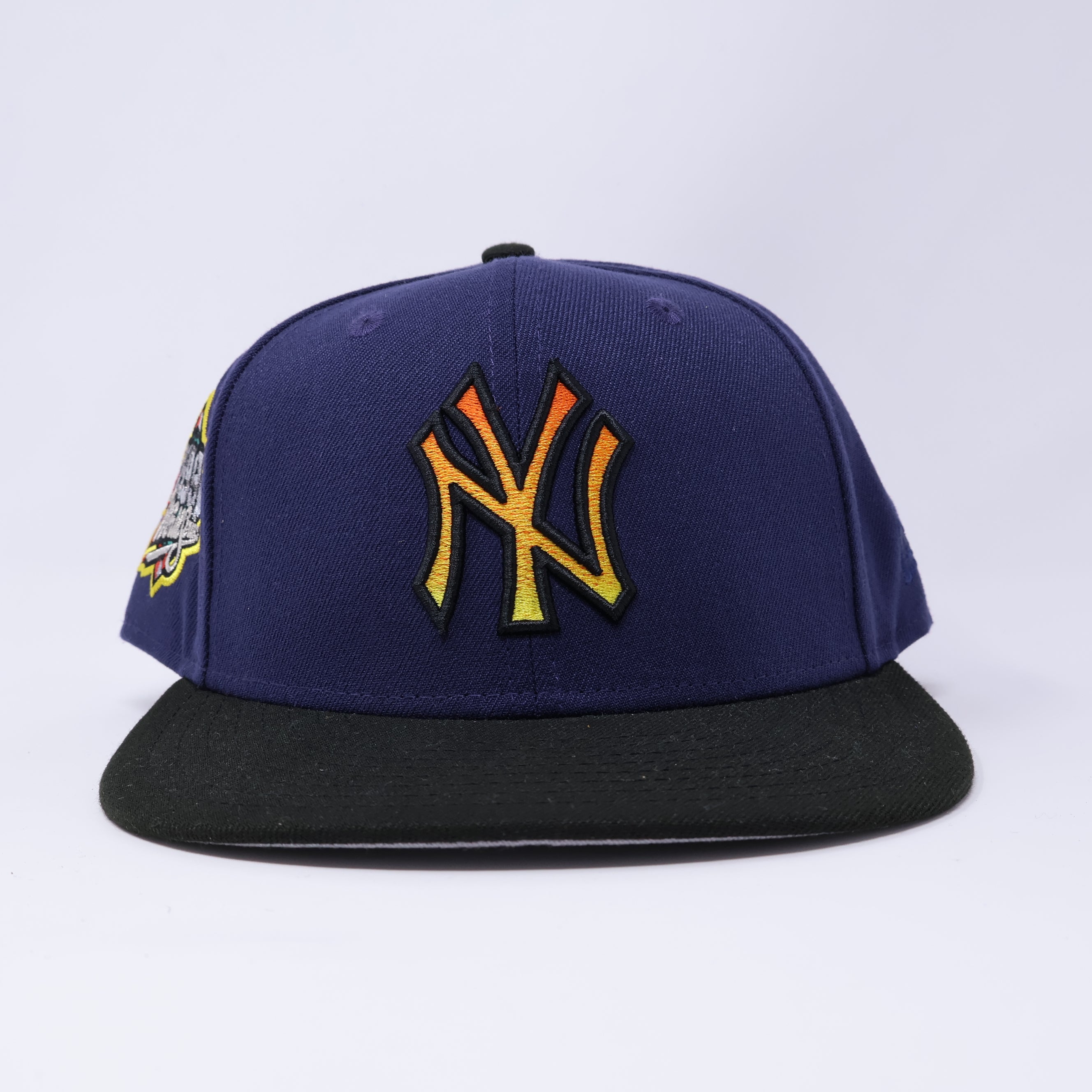 USED 3/4 Navy New York Yankees 1999 World Series 59fifty New Era Fitted Hat Cap