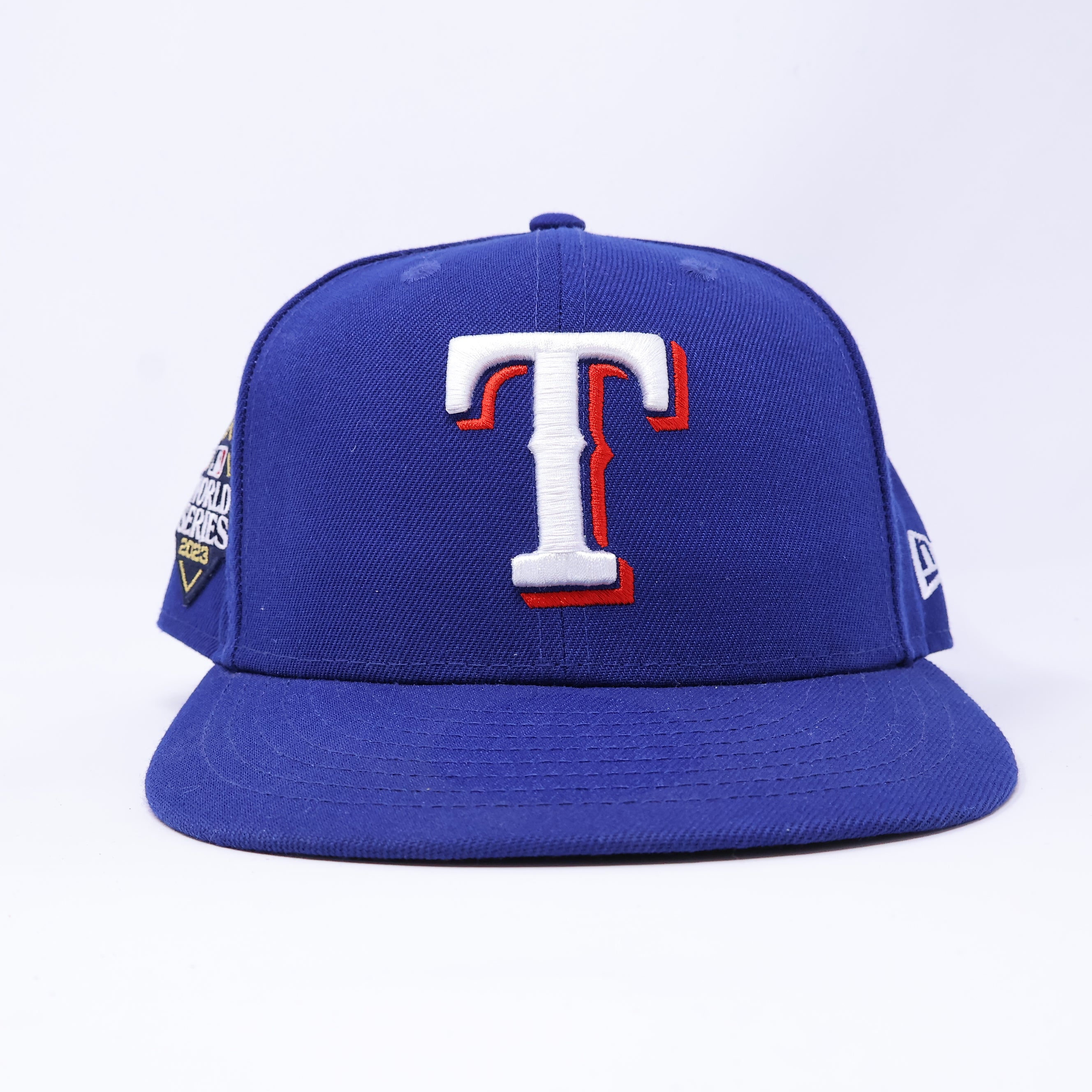 USED 1/2 Blue Dallas Texas Rangers 2023 World Series 59fifty New Era Fitted Hat Cap