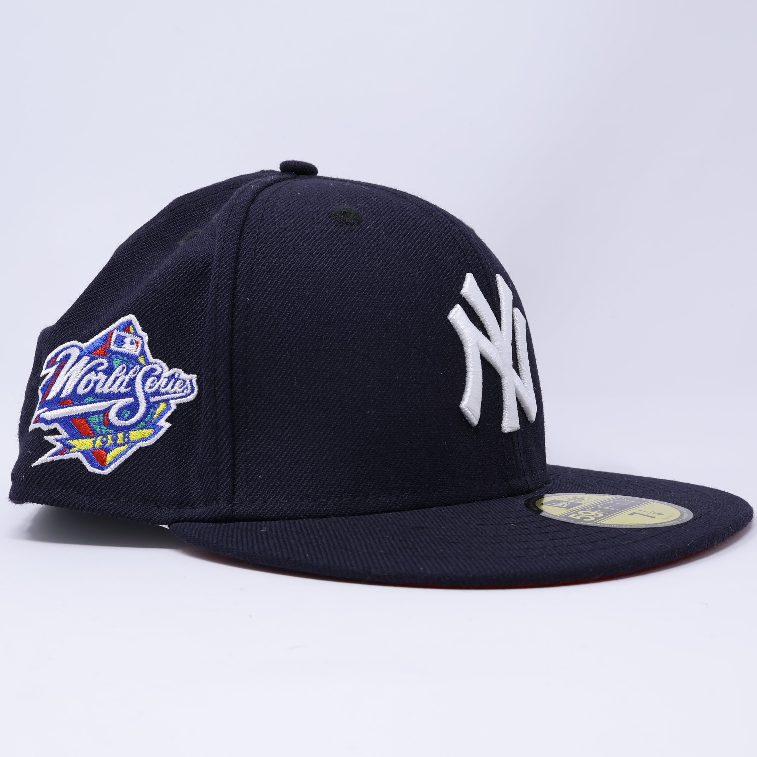USED 7/8 Navy New York Yankees 1998 World Series 59fifty New Era Fitted Hat Cap