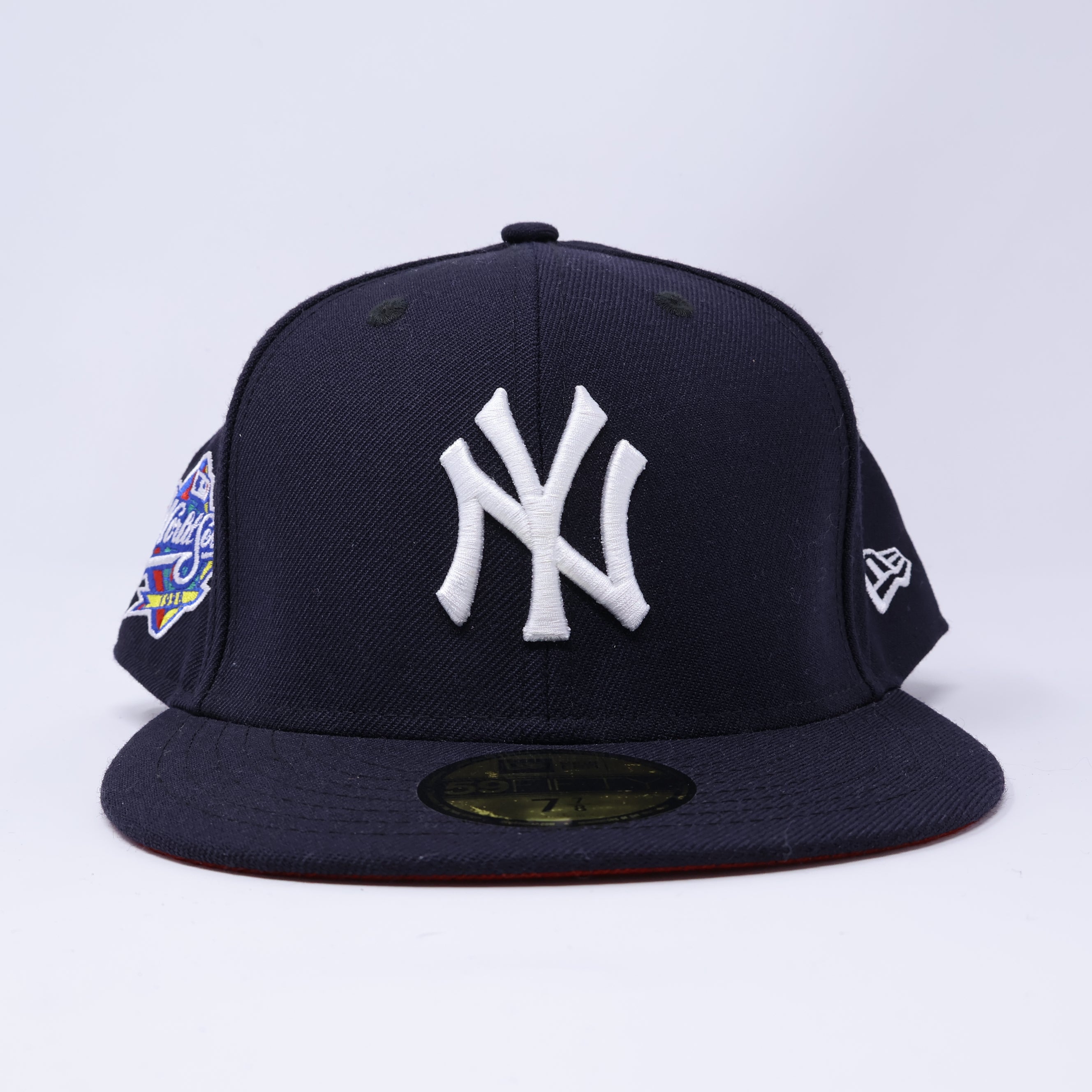 USED 7/8 Navy New York Yankees 1998 World Series 59fifty New Era Fitted Hat Cap