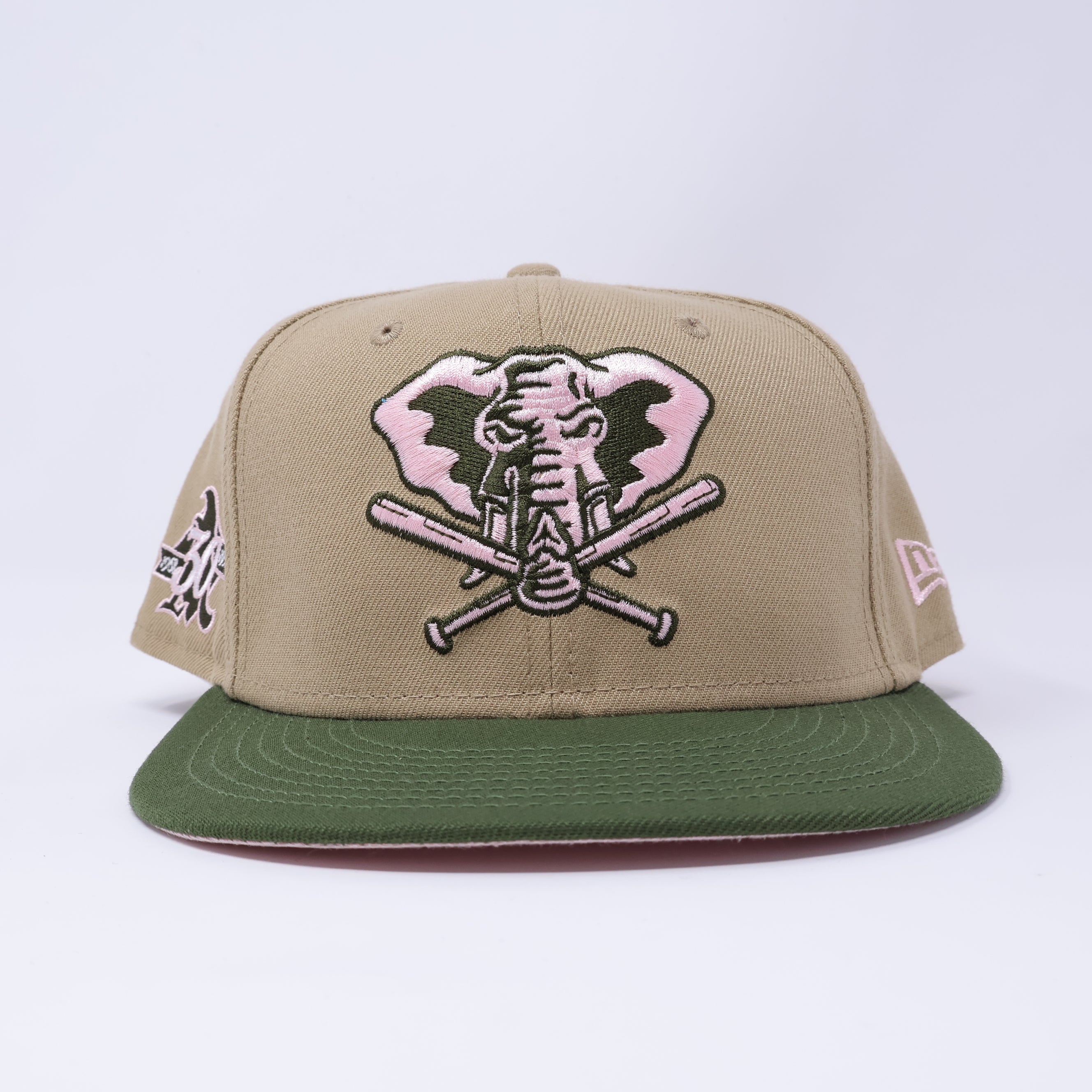 USED 3/4 Khaki Oakland Athletics 30th Anniversary 59fifty New Era Fitted Hat Cap