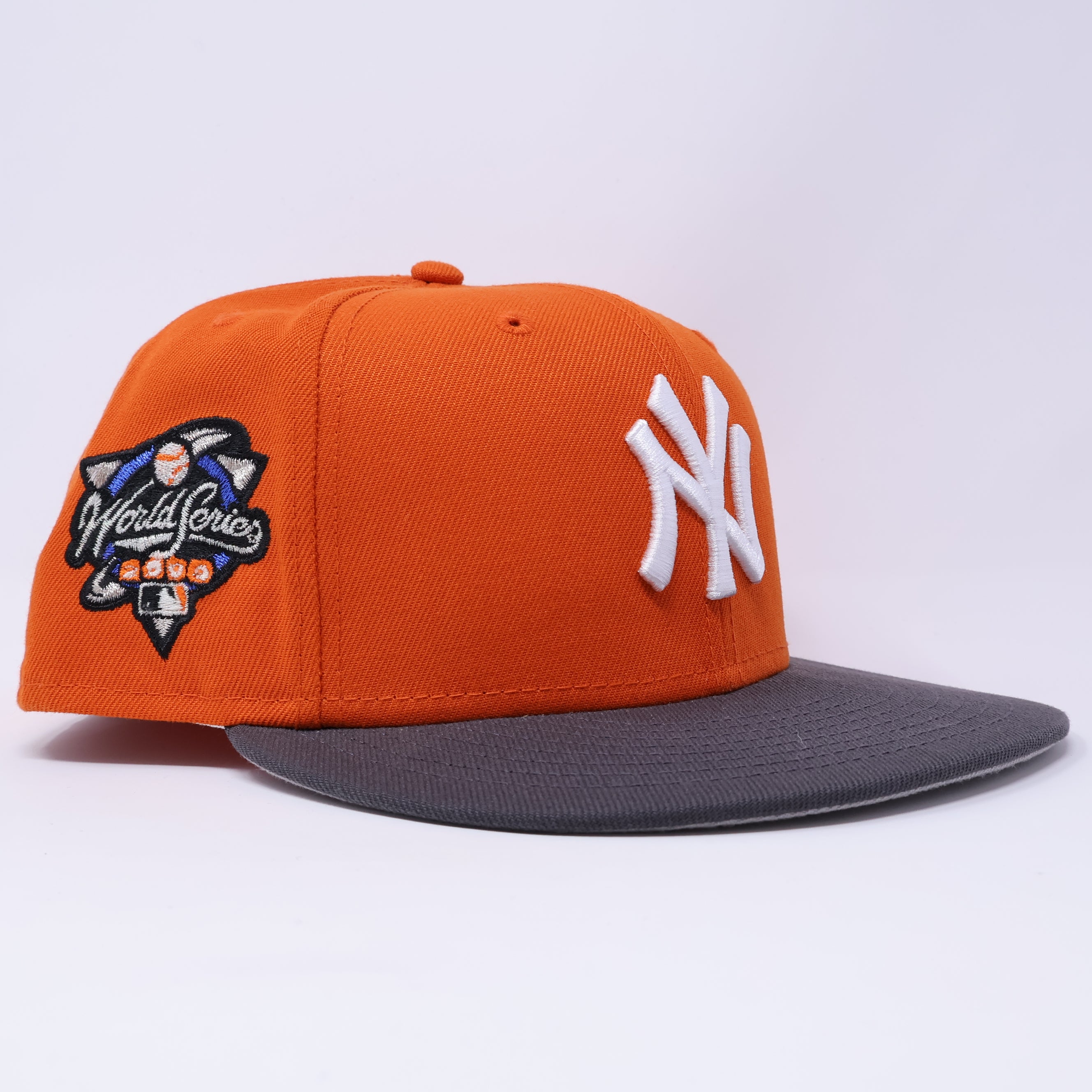 USED 3/4 Orange New York Yankees 2000 World Series 59fifty New Era Fitted Hat Cap