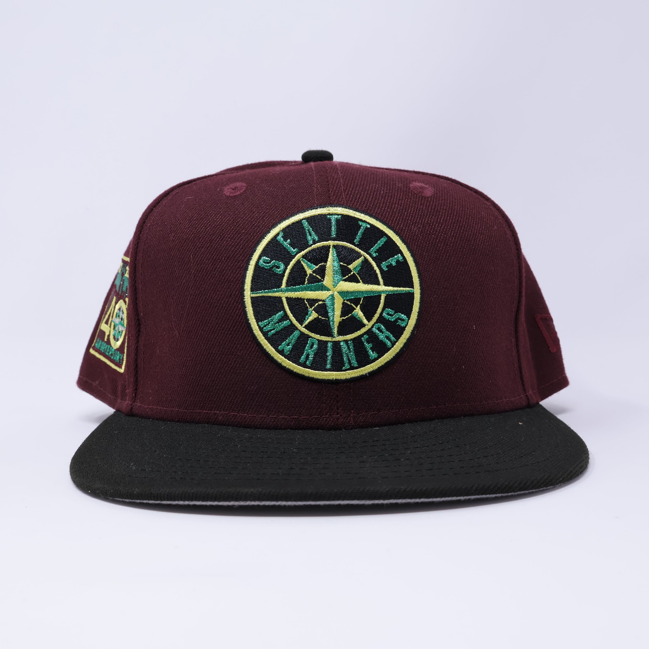 USED 3/4 Maroon Seattle Mariners 40th Anniversary 59fifty New Era Fitted Hat Cap