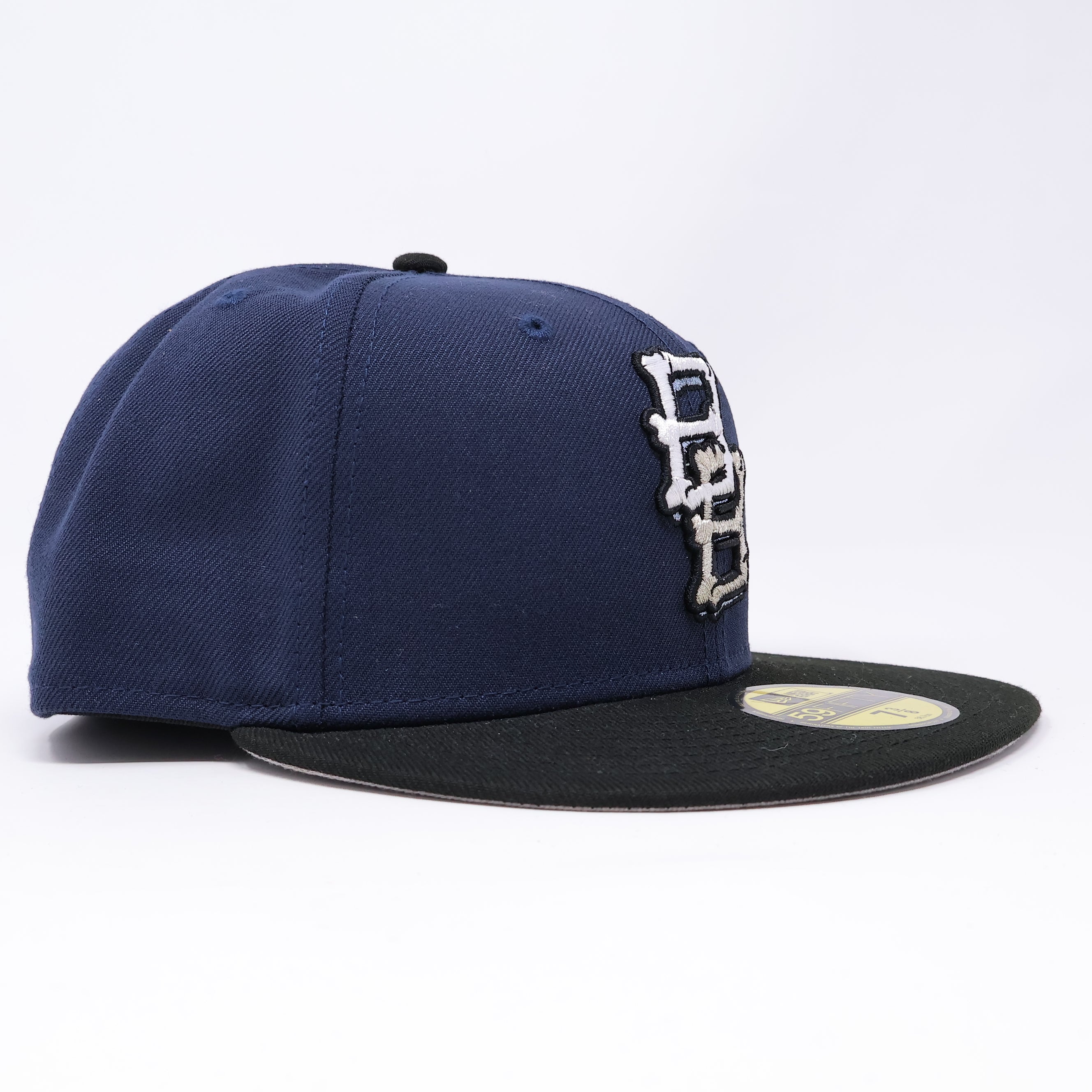 NWT 3/8 Navy Custom BonezBrimz BB Logo 59fifty New Era Fitted Hat Cap
