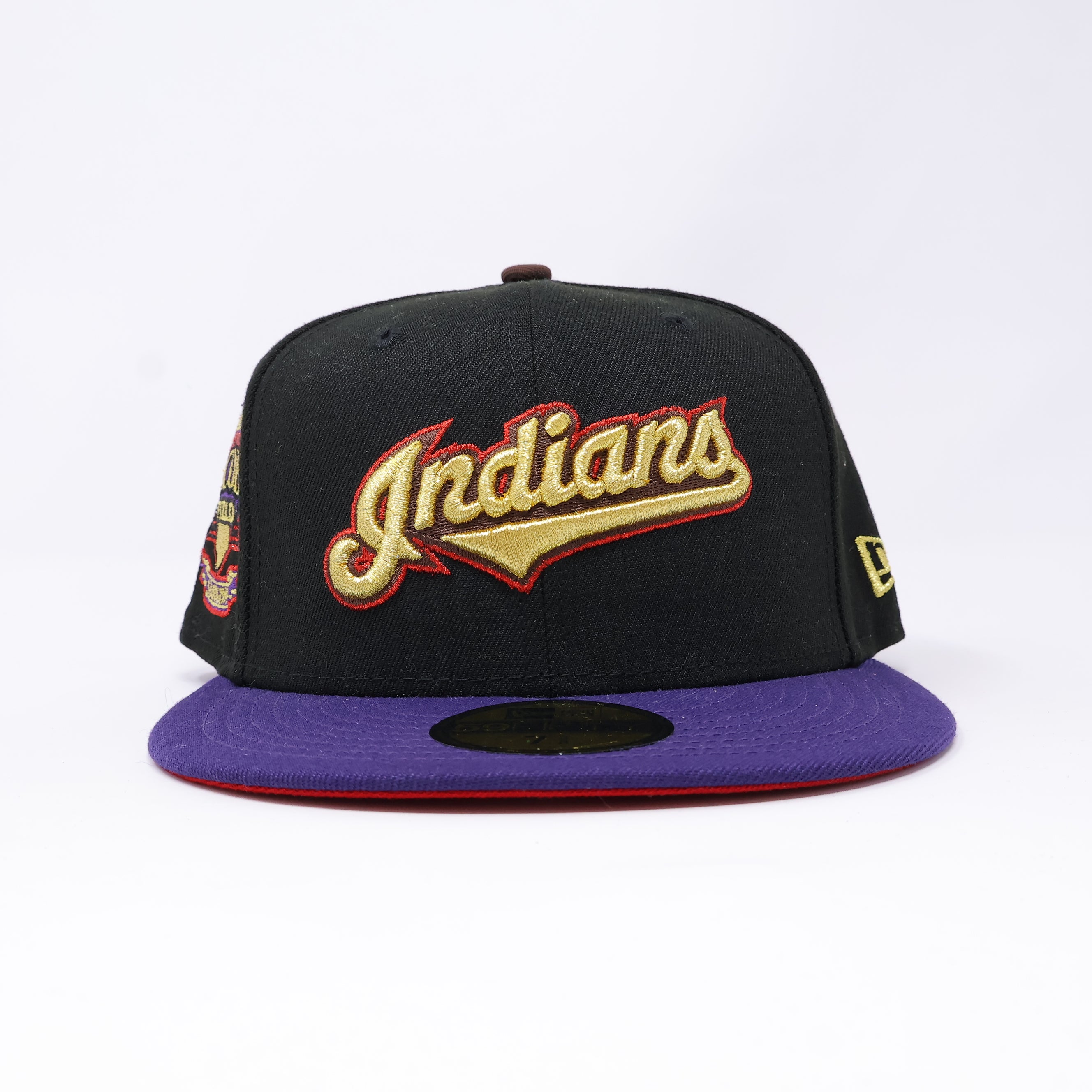 NWT 3/8 Black Cleveland Indians Jacobs Field 59fifty New Era Fitted Hat Cap