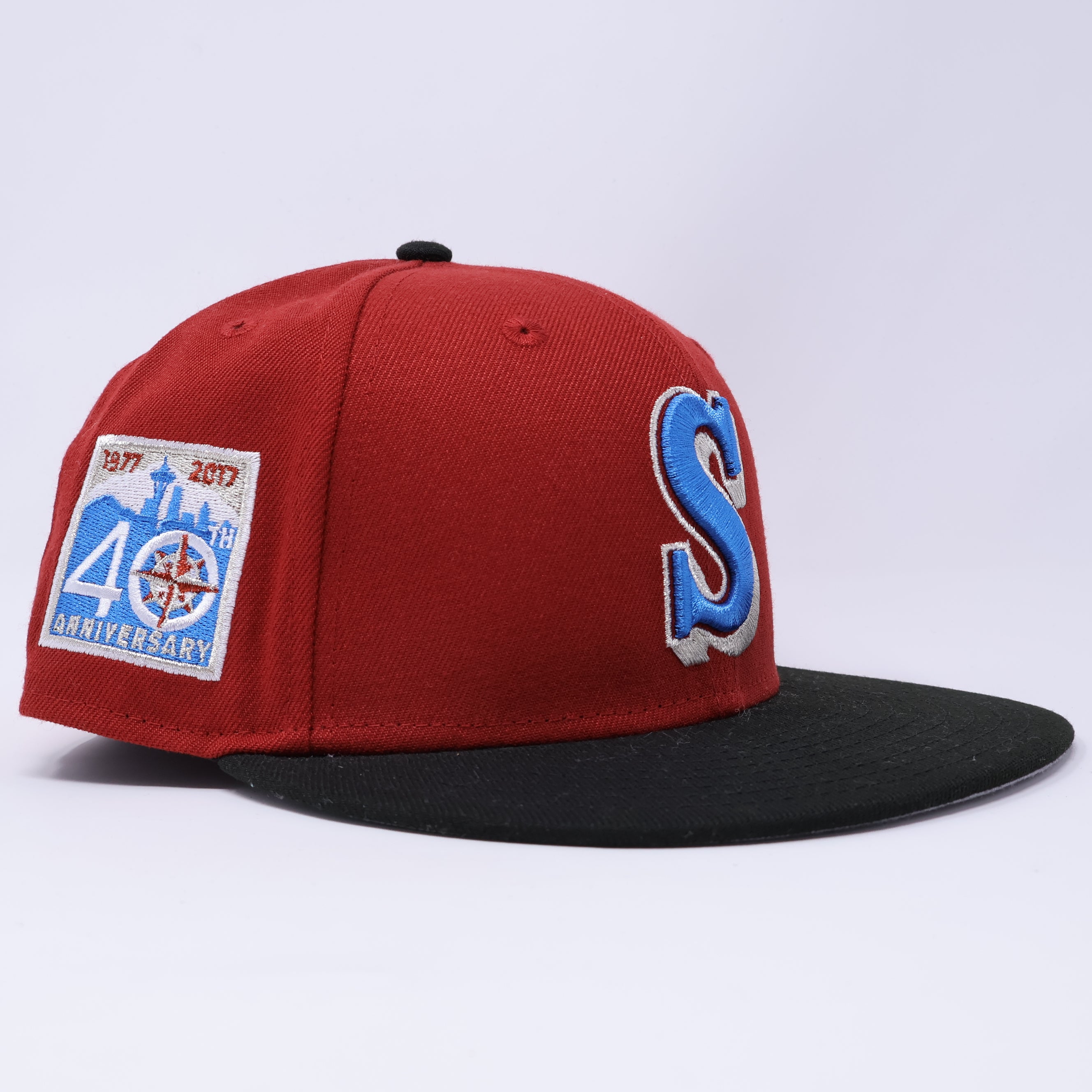 USED 1/8 Red Seattle Mariners 40th Anniversary 59fifty New Era Fitted Hat Cap