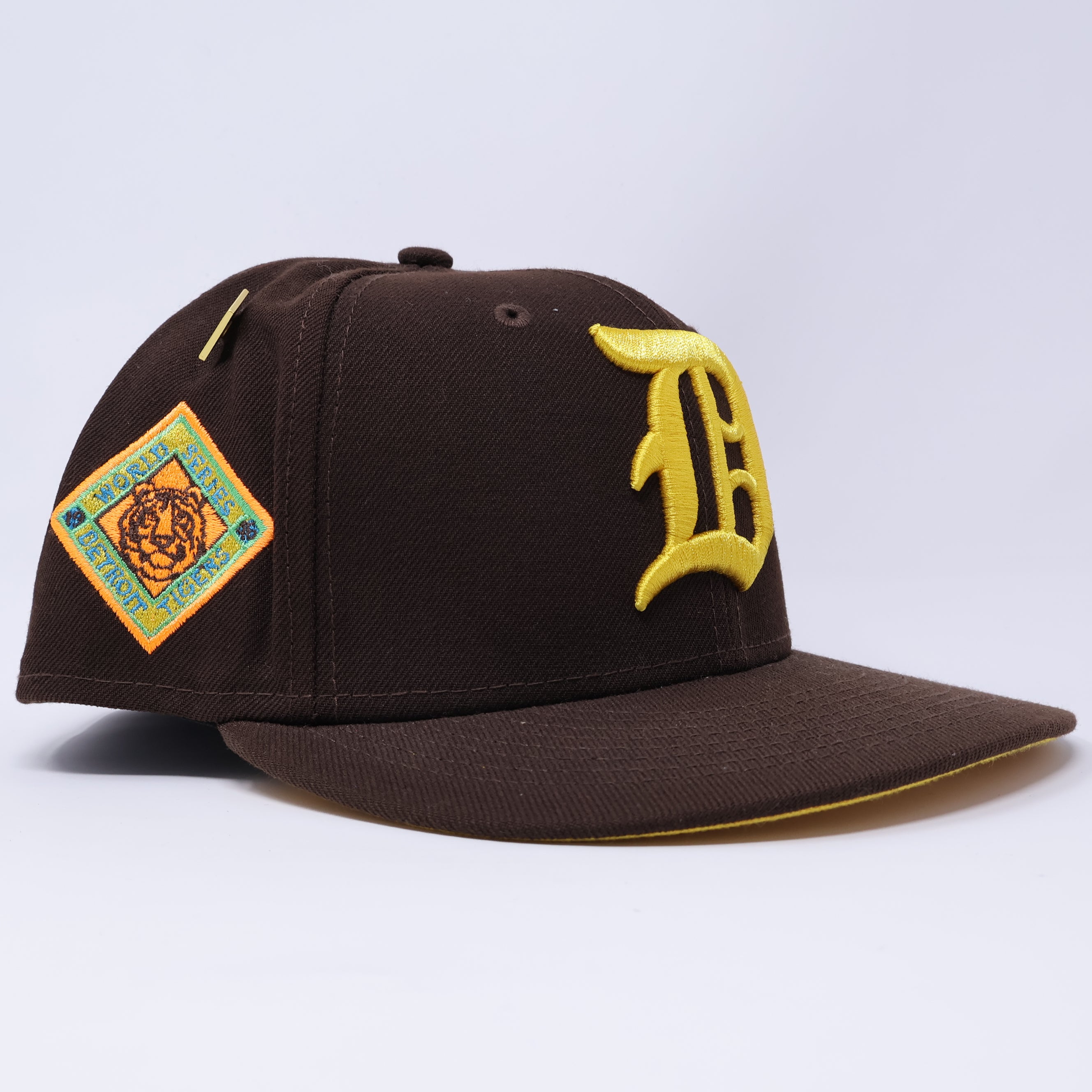 USED 1/8 Brown Detroit Tigers World Series 59fifty New Era Fitted Hat Cap