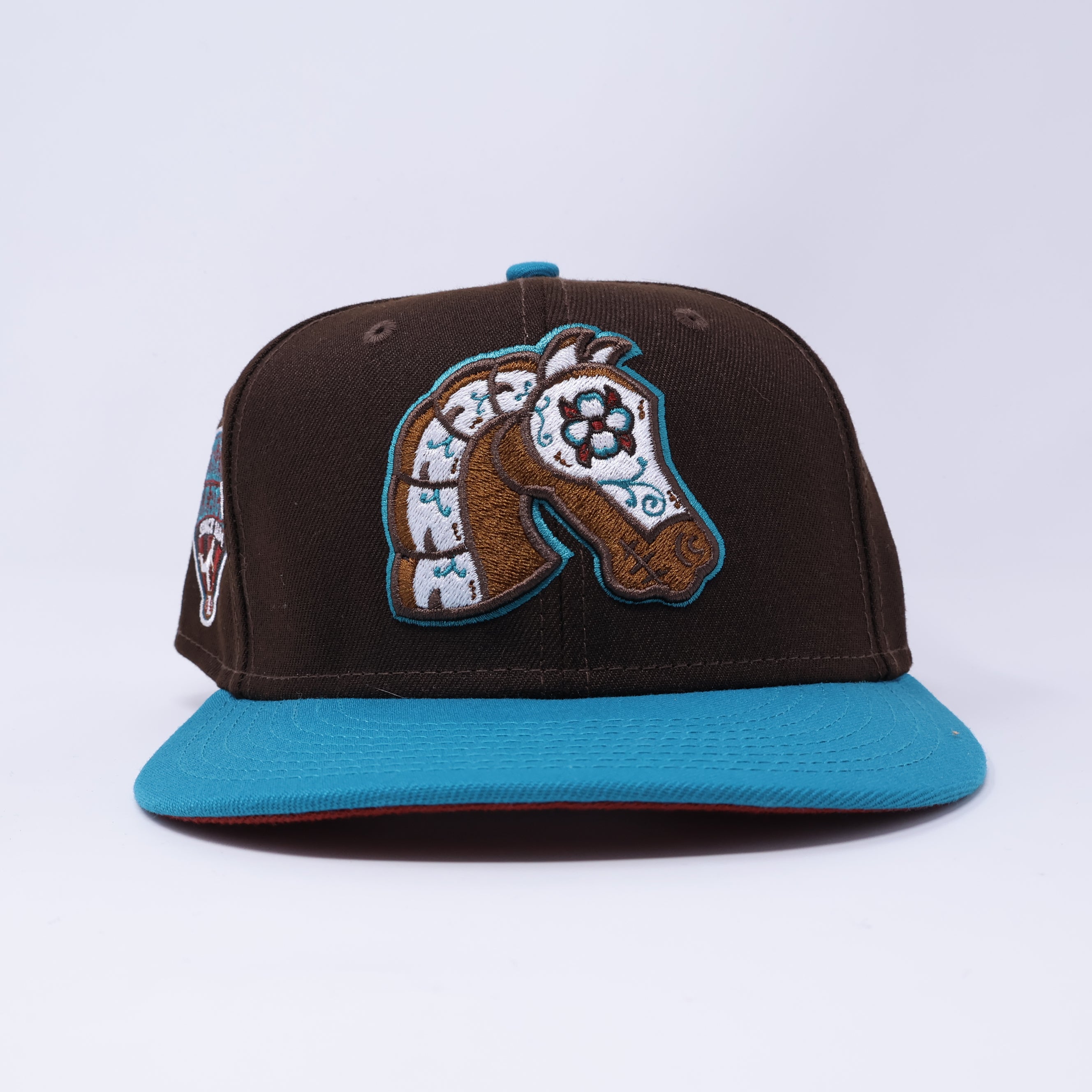 USED 1/8 Brown Horse Track International League 59fifty New Era Fitted Hat Cap