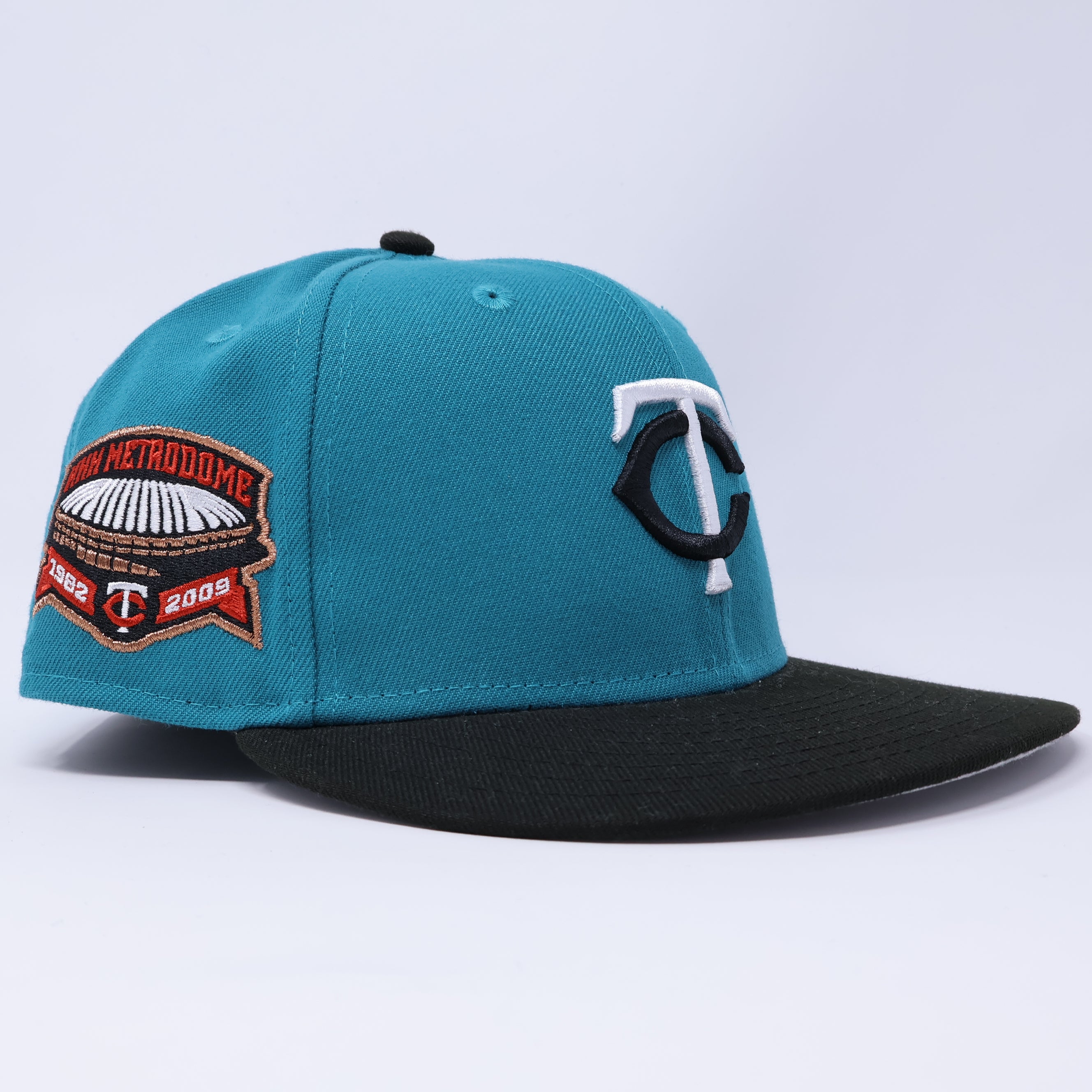 USED 1/8 Teal Minnesota Twins HHH Metrodome 1982 59fifty New Era Fitted Hat Cap