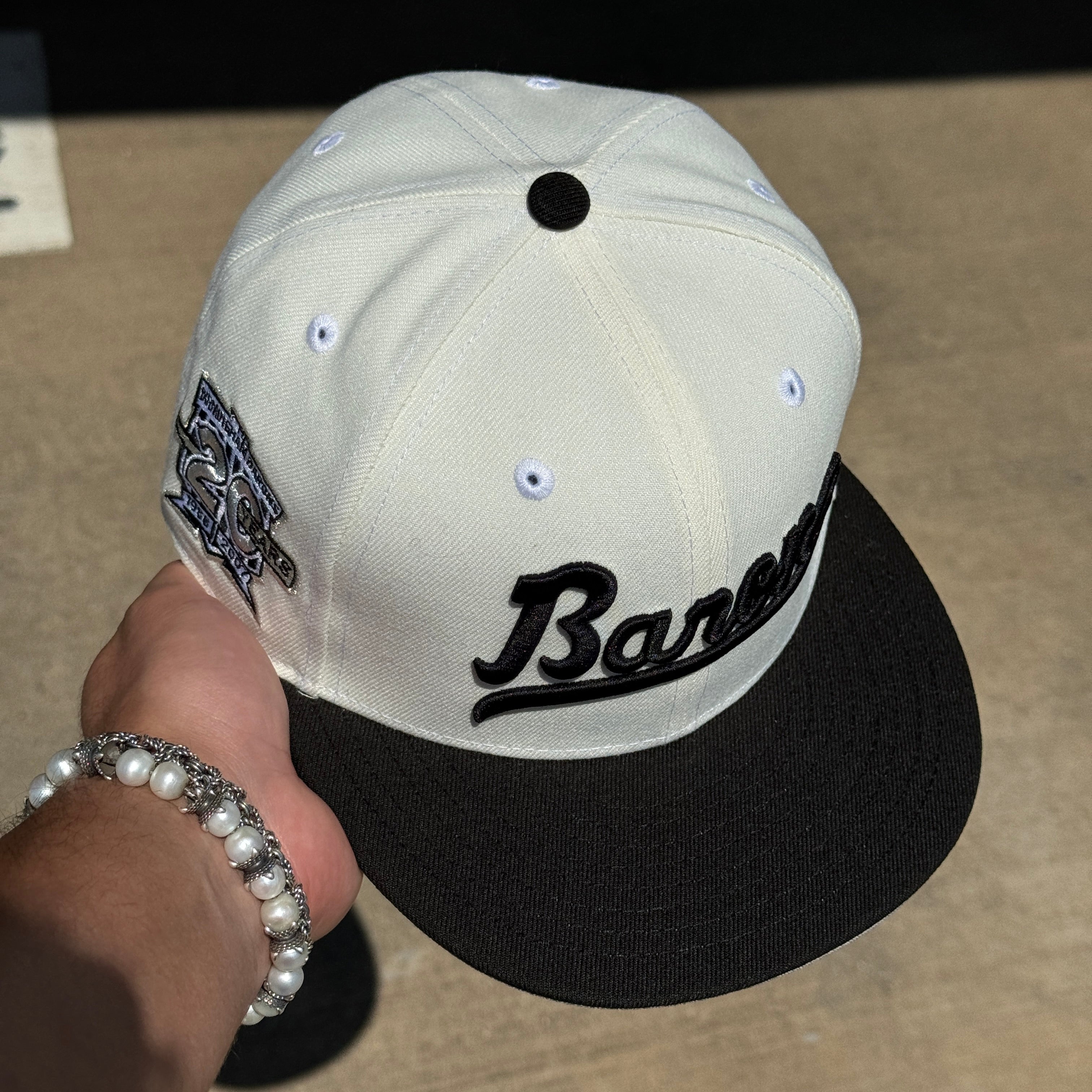 USED 1/8 Chrome Birmingham Barons 20th Anniversary 59fifty New Era Fitted Hat Cap