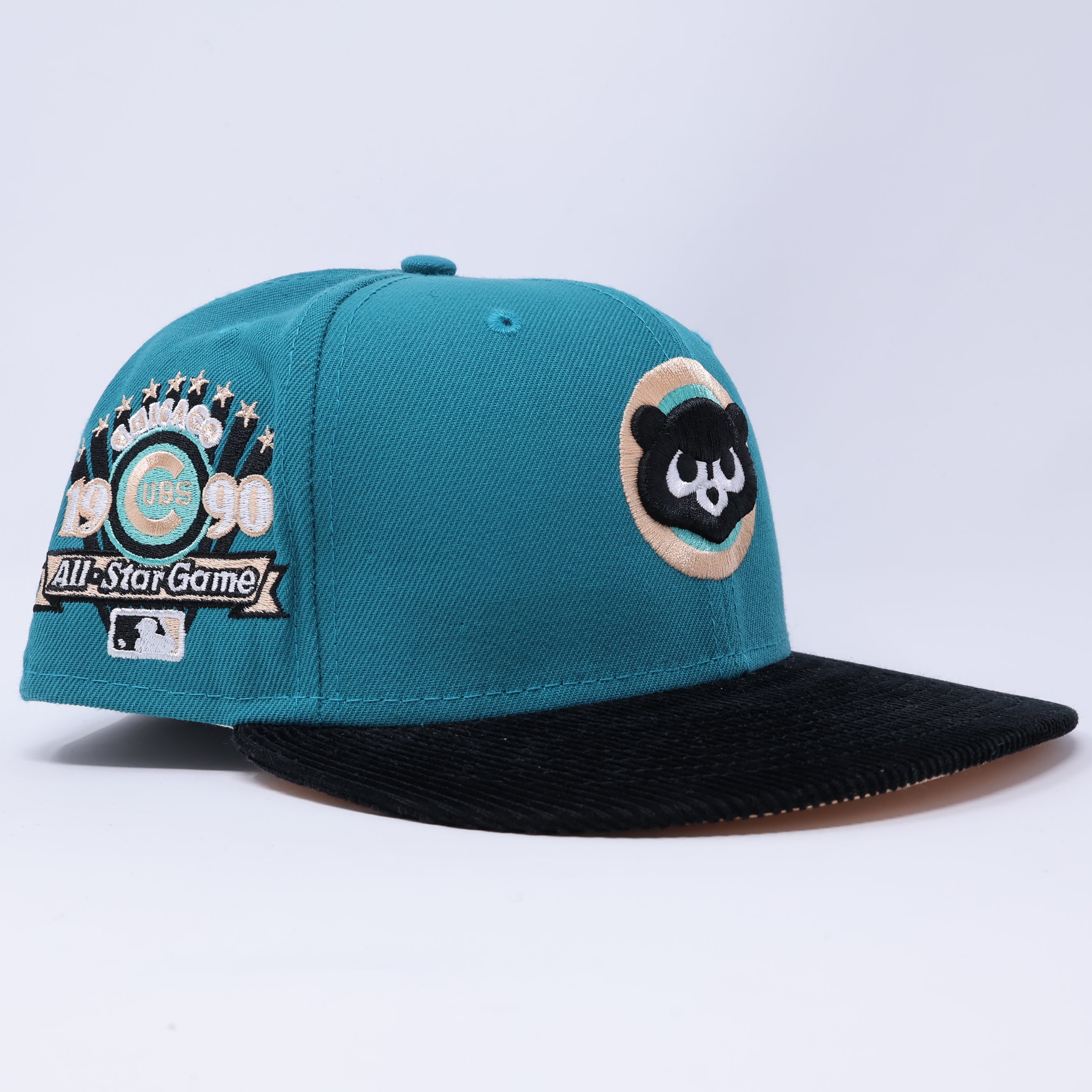 USED 1/8 Teal Chicago Cubs 1990 All Star Game Corduroy 59FIFTY New Era Fitted Hat