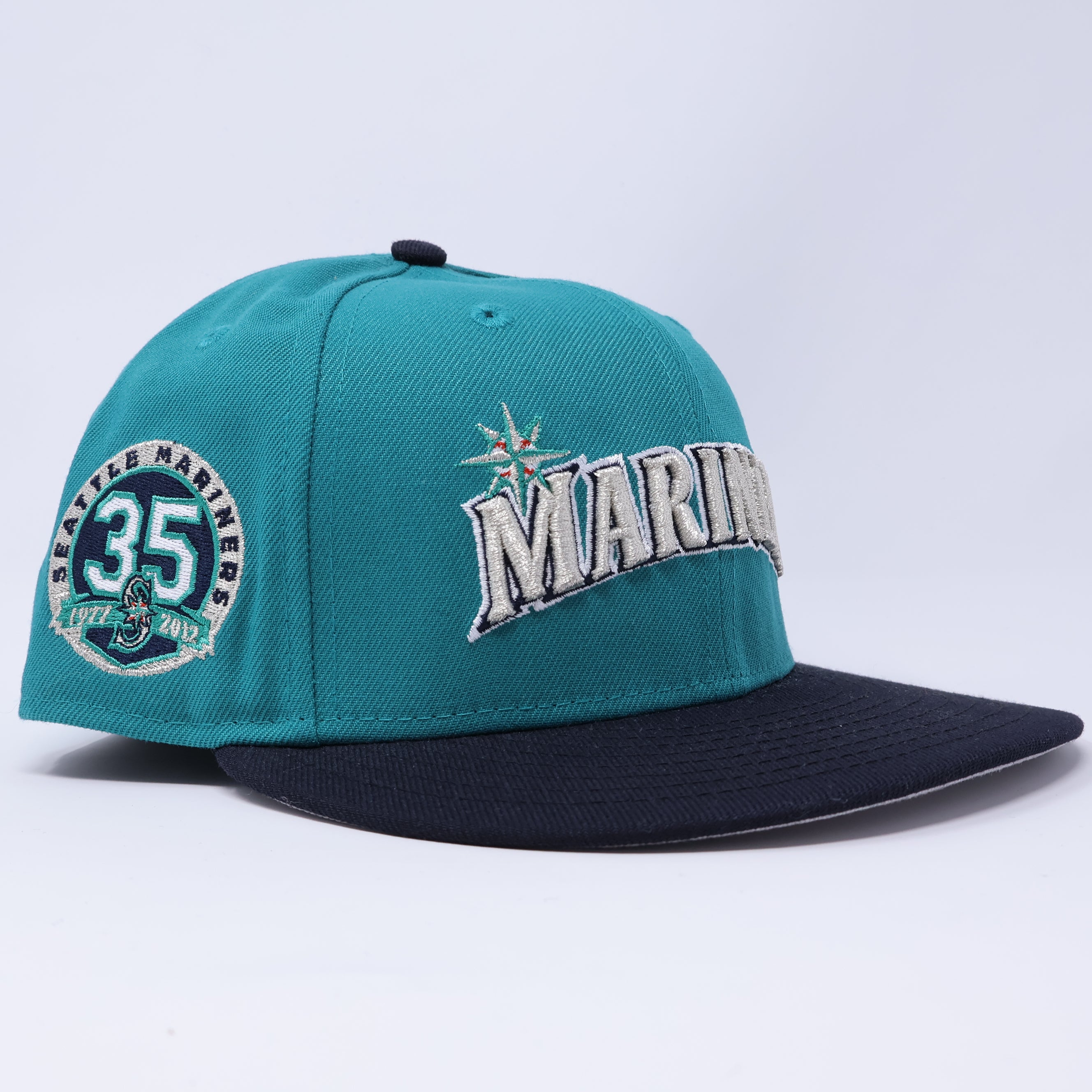 USED 1/8 Teal Seattle Mariners 35th Anniversary 59fifty New Era Fitted Hat Cap