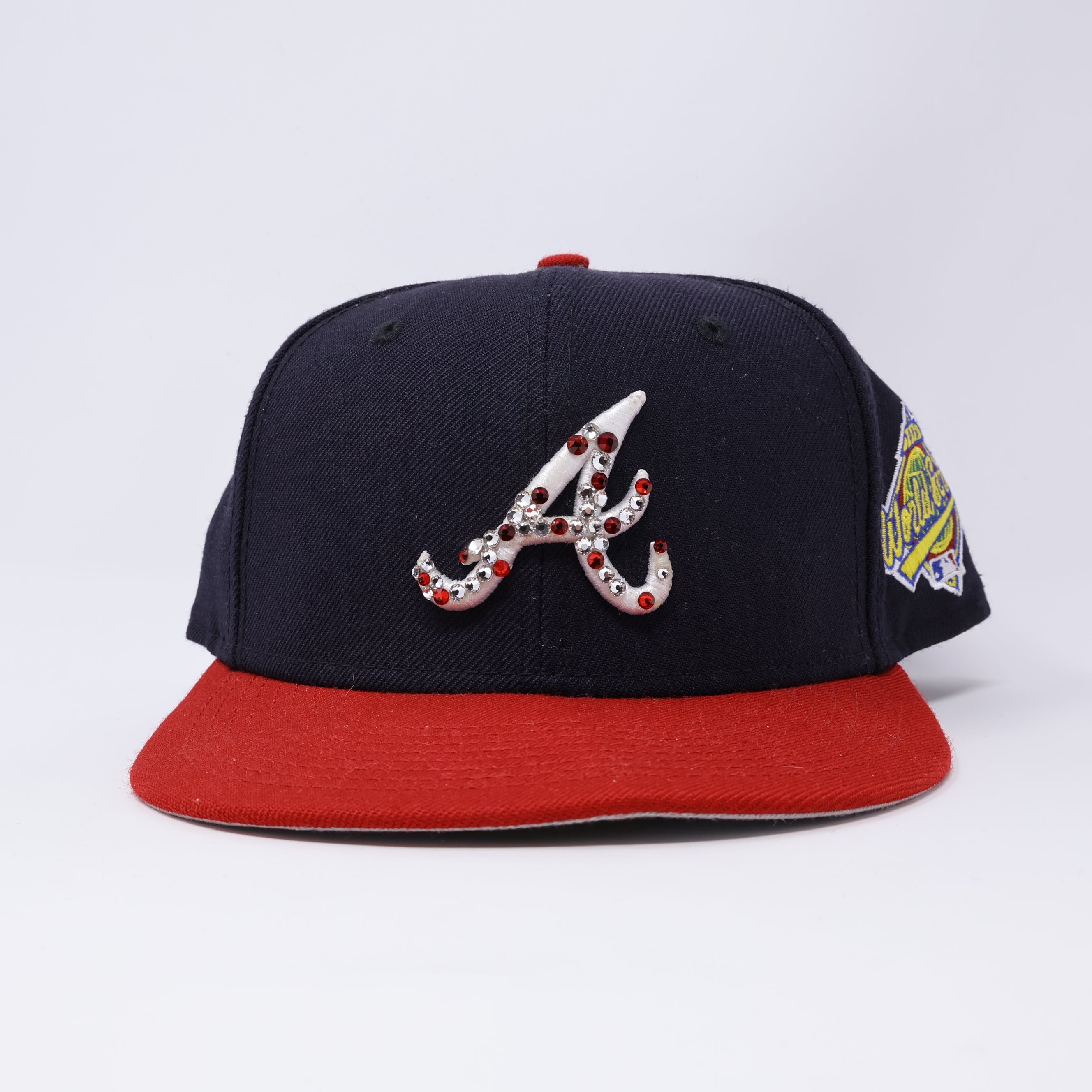 USED 1/4 CUSTOM Navy Atlanta Braves 1995 World Series 59fifty New Era Fitted Hat Cap