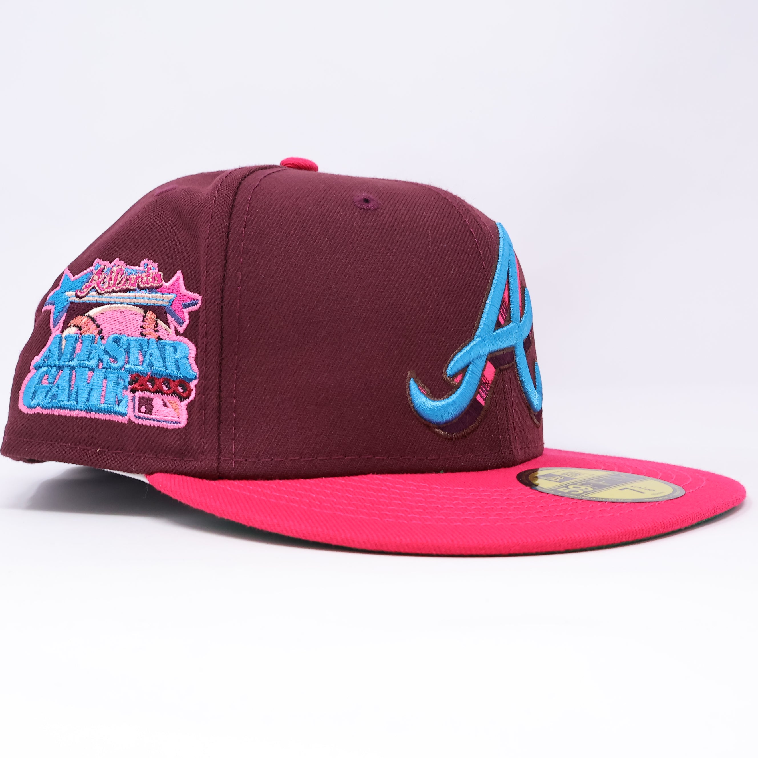 NWT 5/8 Maroon Atlanta Braves 2000 All-Star Game 59fifty New Era Fitted Hat Cap