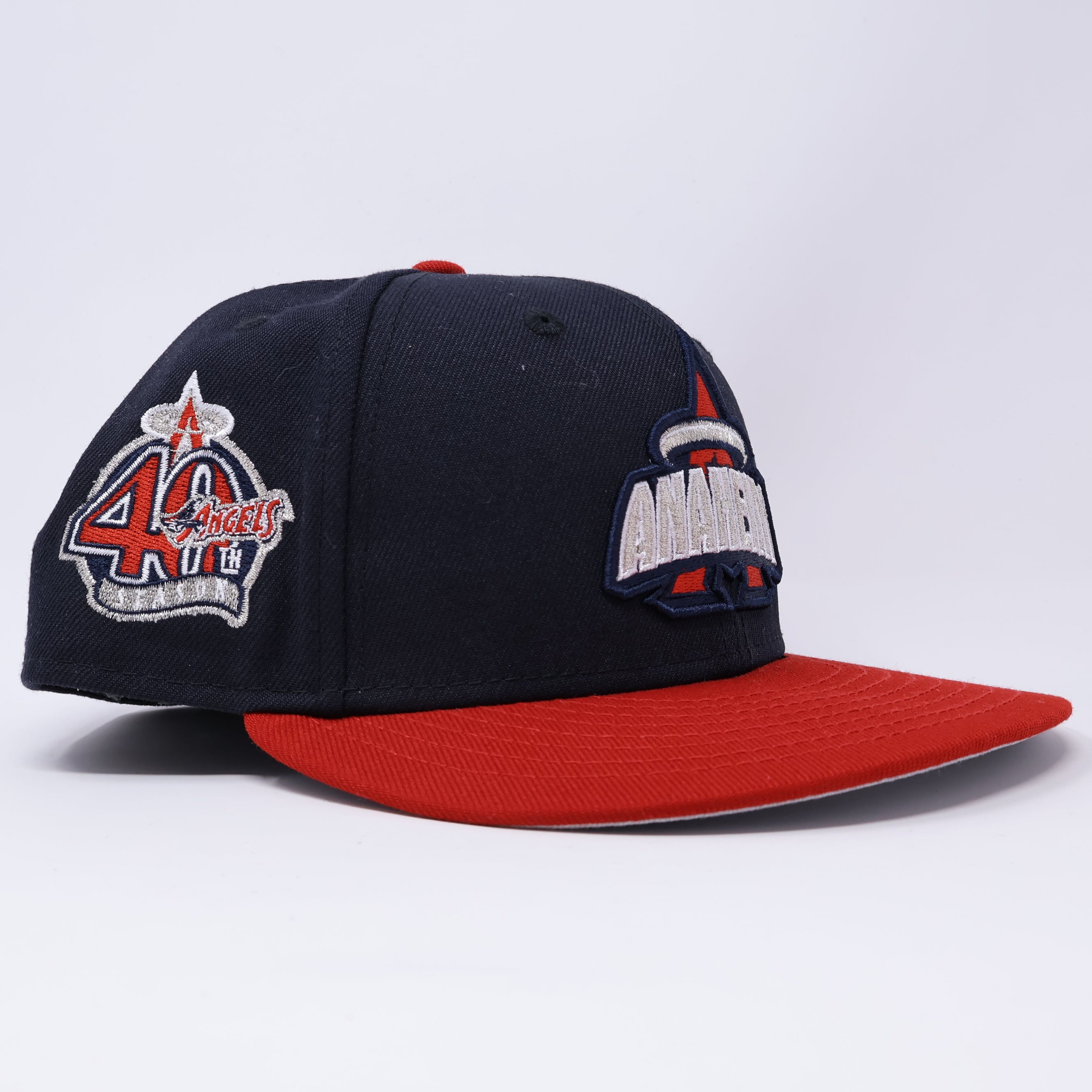 USED 1/8 Navy Los Angeles Angels 40th Anniversary 59fifty New Era Fitted Hat Cap