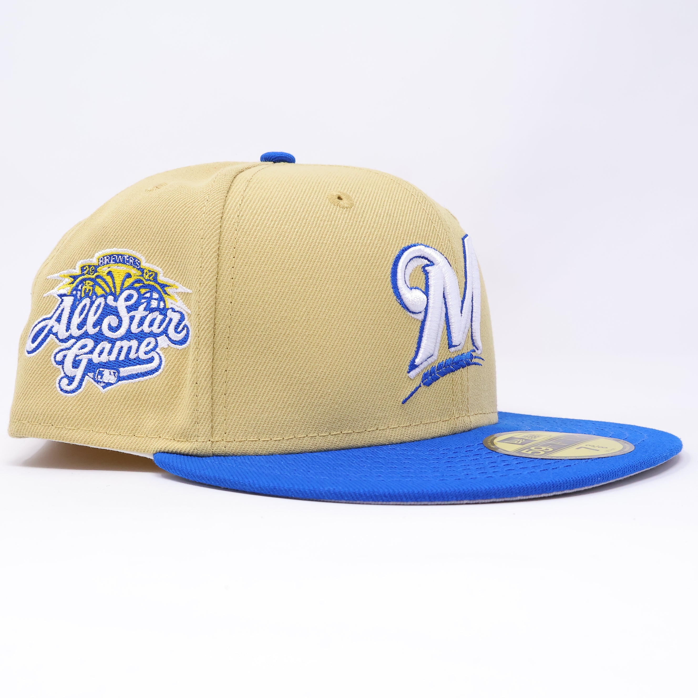 NWT 3/8 Khaki Milwaukee Brewers All-Star Game 59fifty New Era Fitted Hat Cap