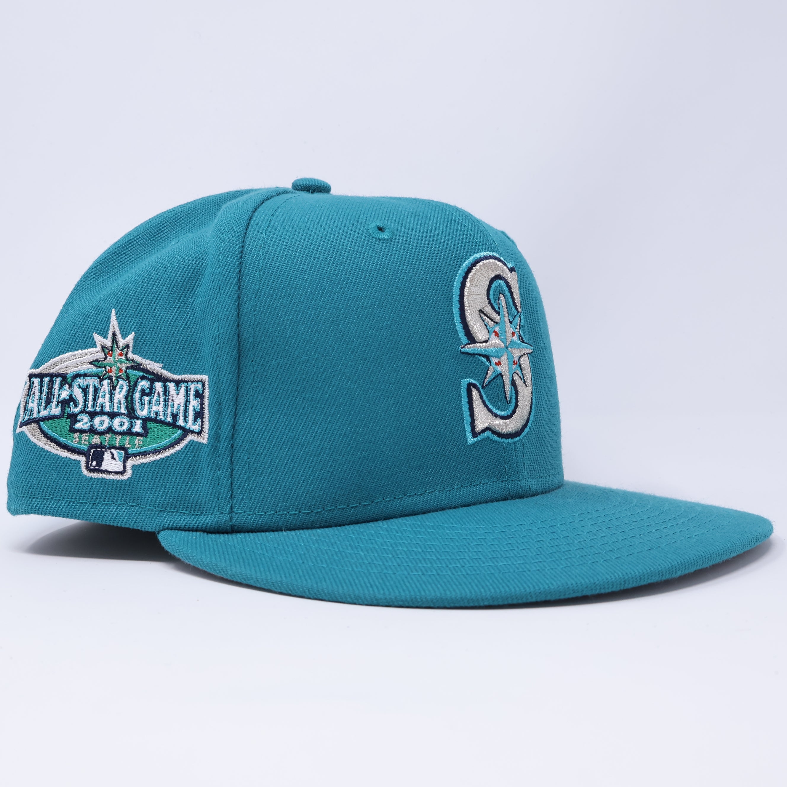 USED 5/8 Teal Seattle Mariners 2001 All Star Game 59fifty New Era Fitted Hat Cap