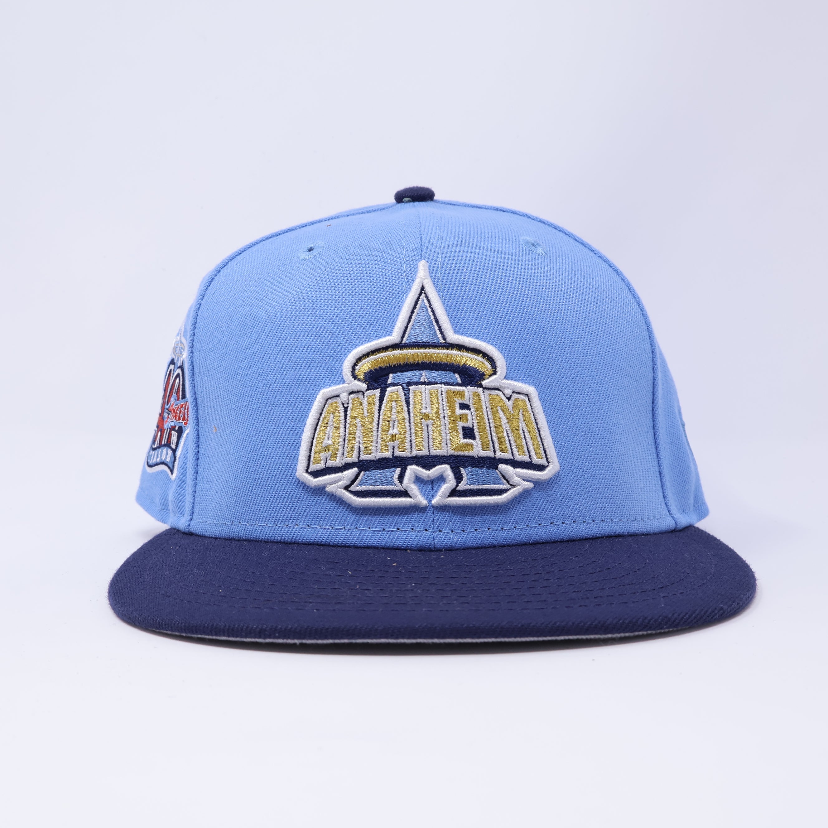 USED 1/8 Blue Los Angeles Angels 40th Season 59fifty New Era Fitted Hat Cap