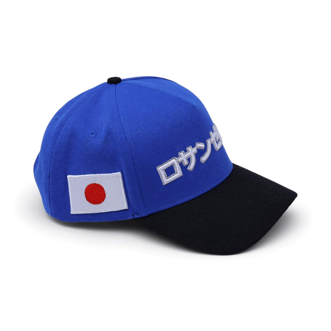 Blue "Los Angeles" Japanese Katakana 5 Panel Baseball Cap